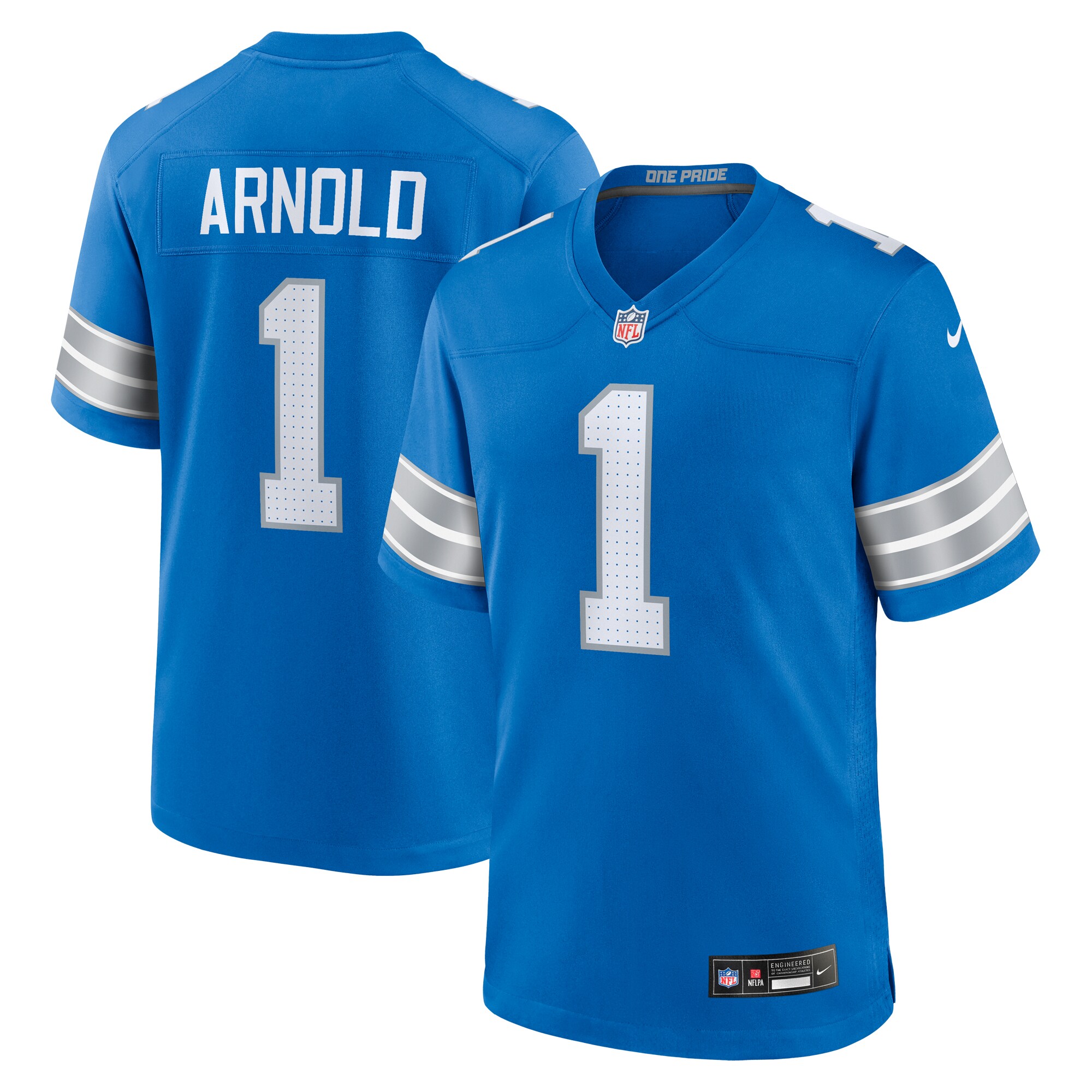 Terrion Arnold Detroit Lions  2024 NFL Draft First Round Pick Player Game Jersey - Blue