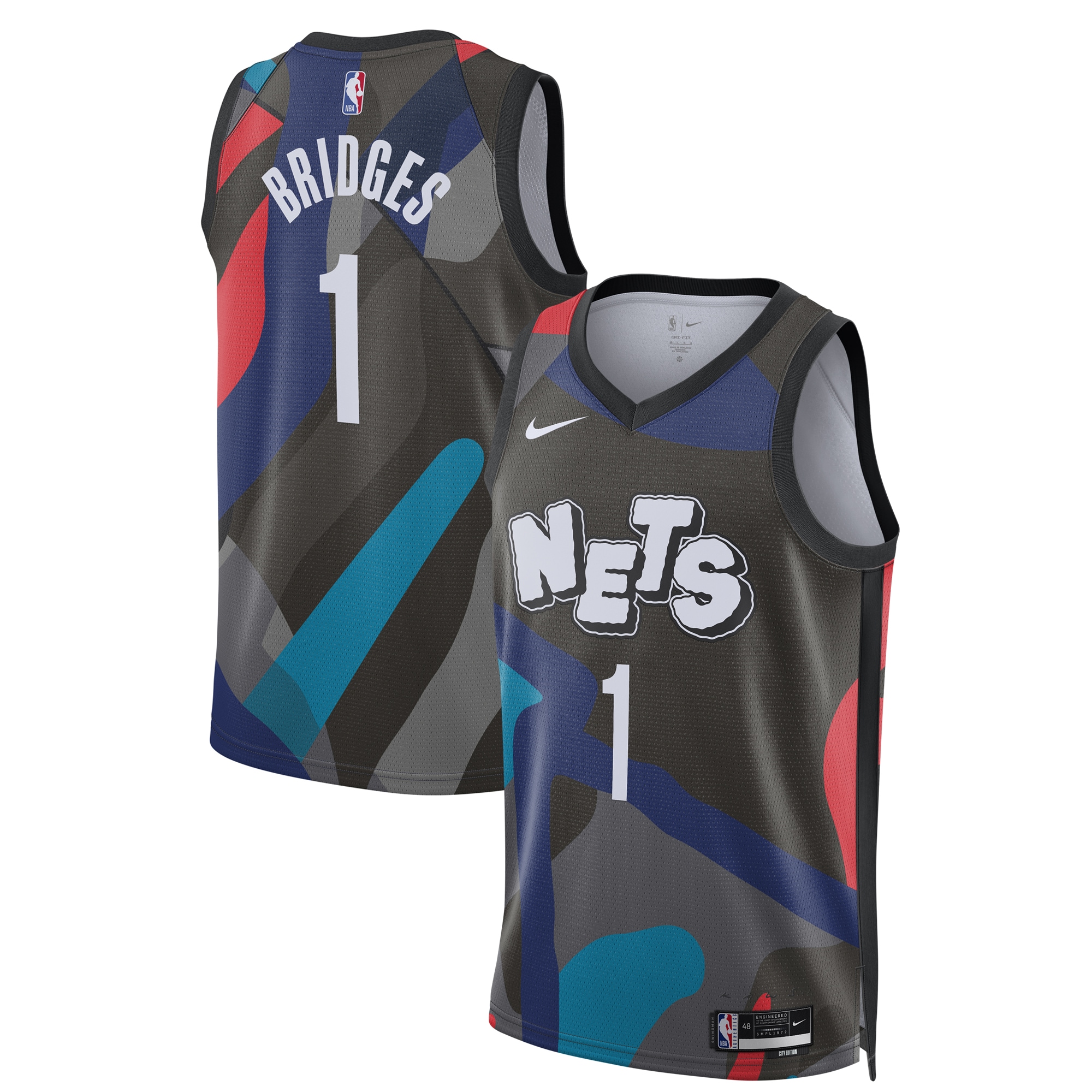 Mikal Bridges Brooklyn Nets  Unisex 2023\/24 Swingman Jersey - Black - City Edition