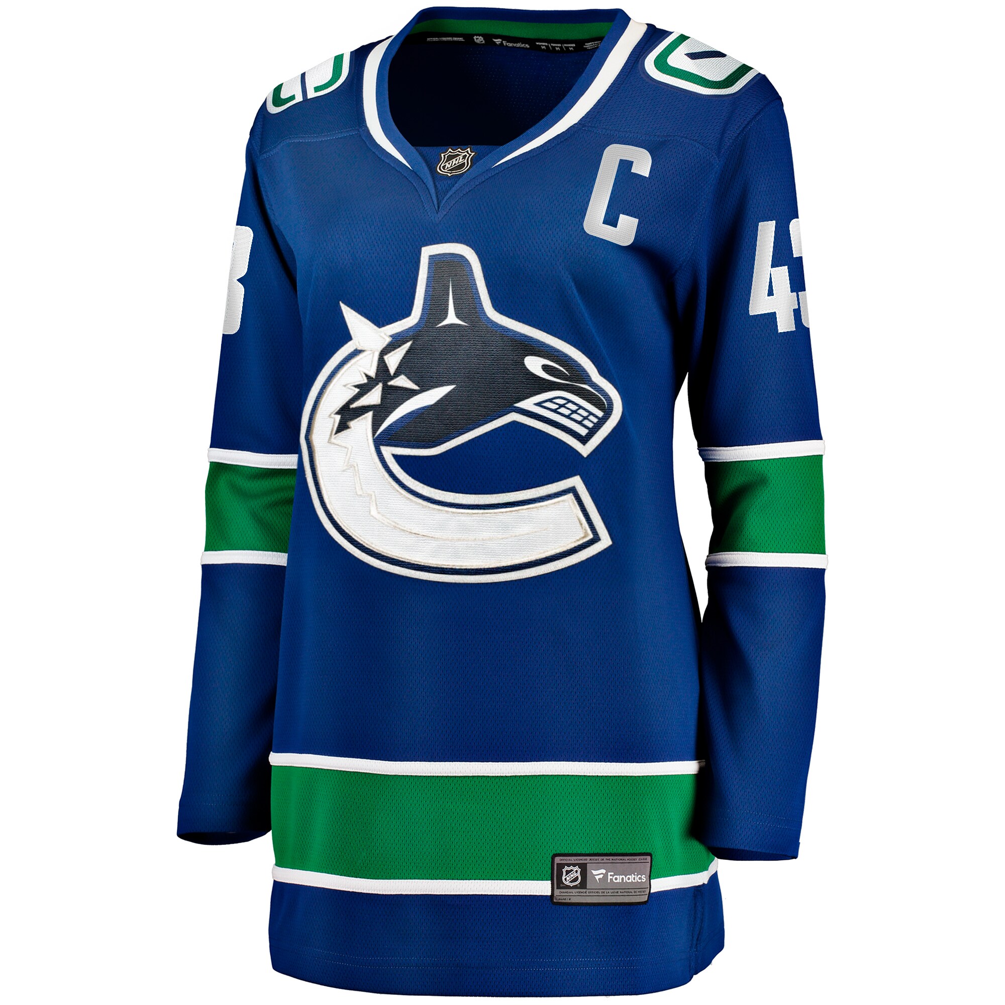 Quinn Hughes Vancouver Canucks Fanatics Women's Home Breakaway Player Jersey - Blue