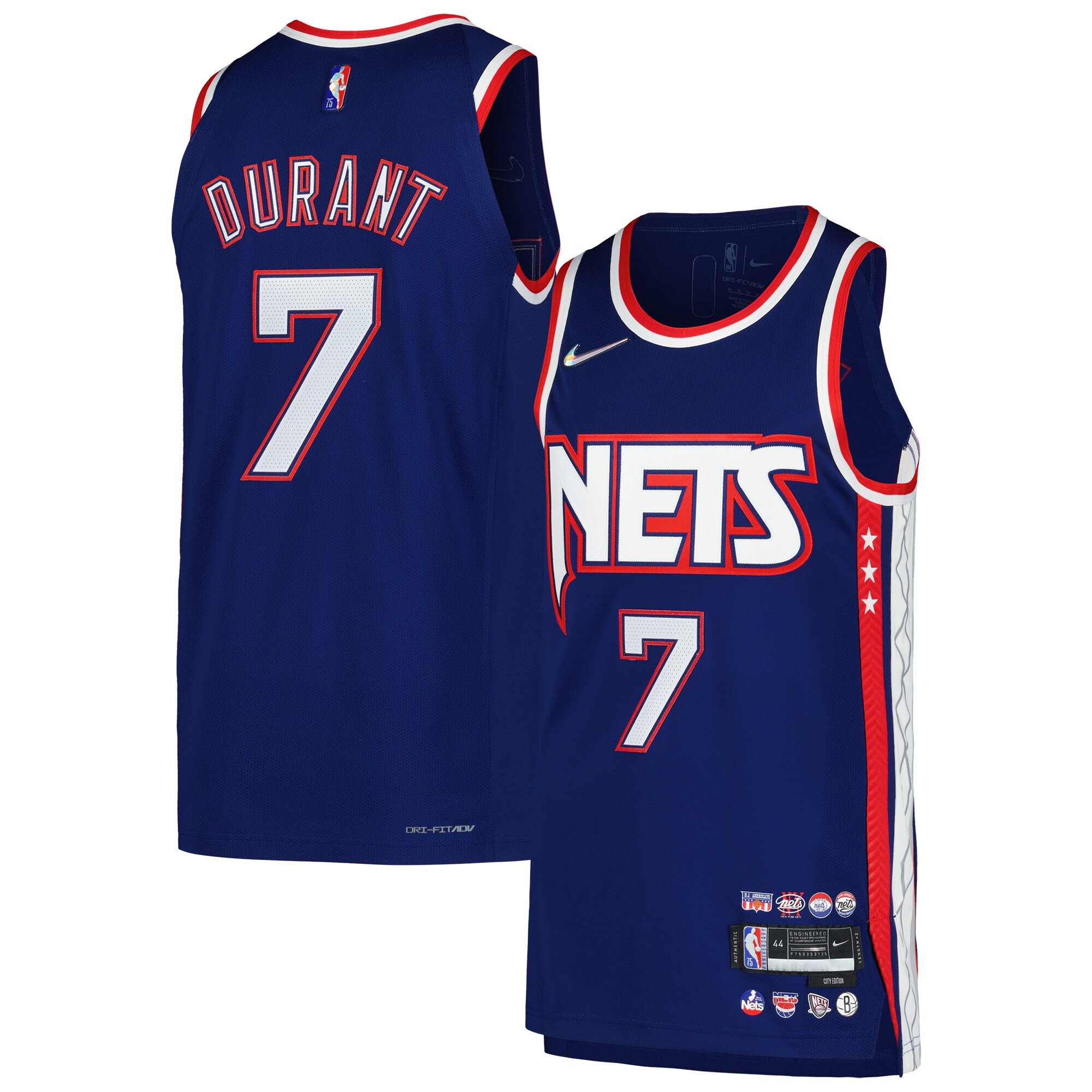 Kevin Durant Brooklyn Nets  Authentic Player Jersey - City Edition - Blue