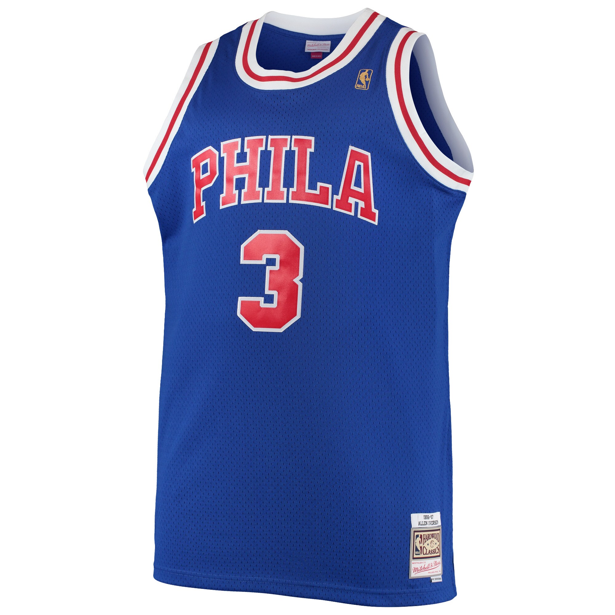 Allen Iverson Philadelphia 76ers Mitchell & Ness 1996\/97 Big & Tall Hardwood Classics Swingman Jersey - Royal