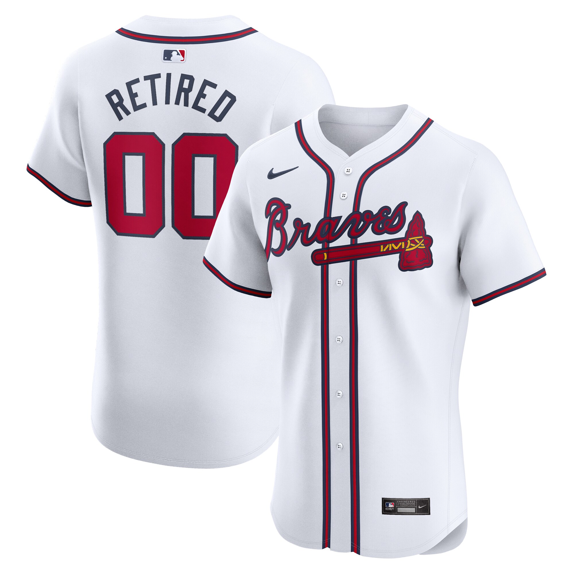 Atlanta Braves  Home Elite Pick-A-Player Retired Roster Jersey - White