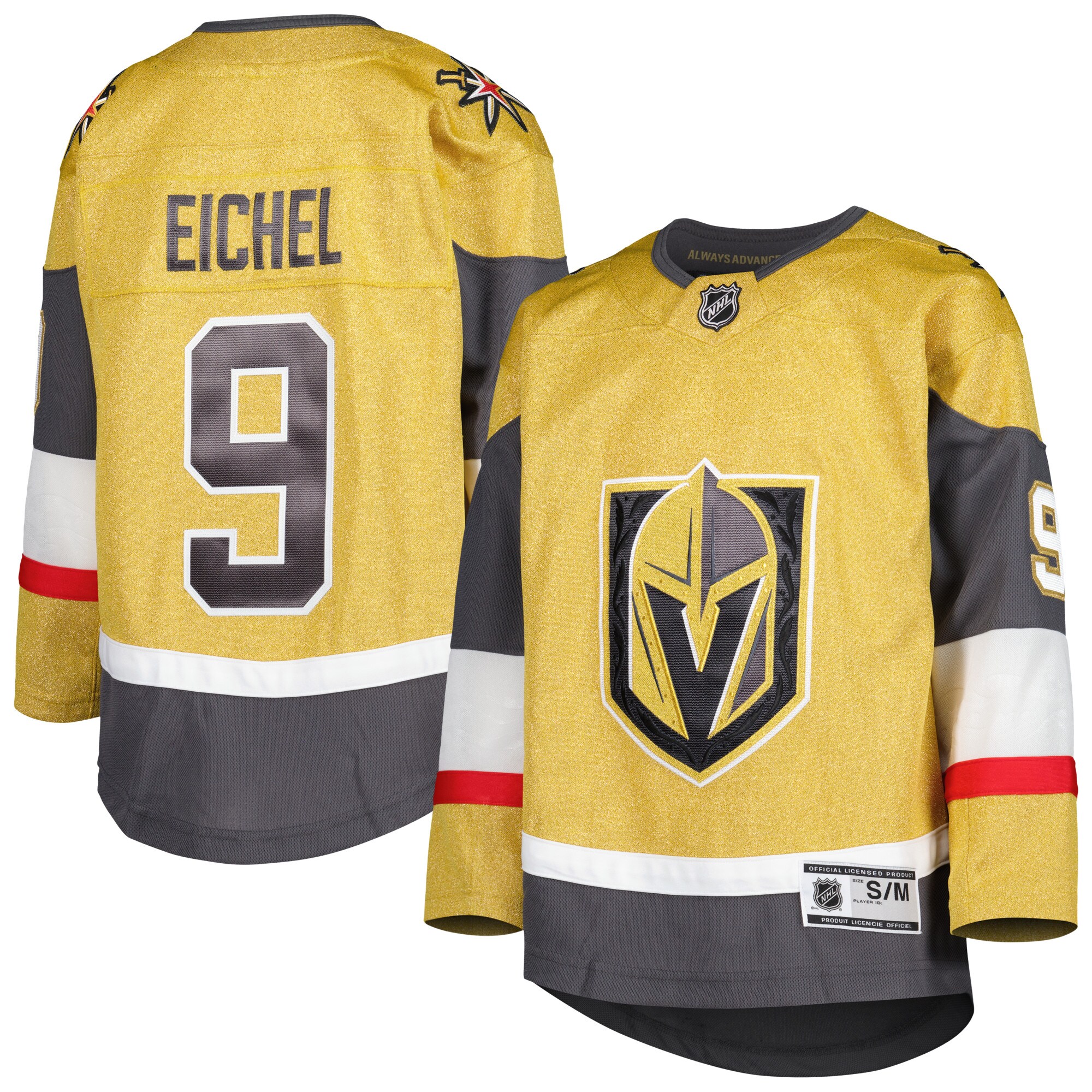 Jack Eichel Vegas Golden Knights Youth Home Premier Player Jersey - Gold