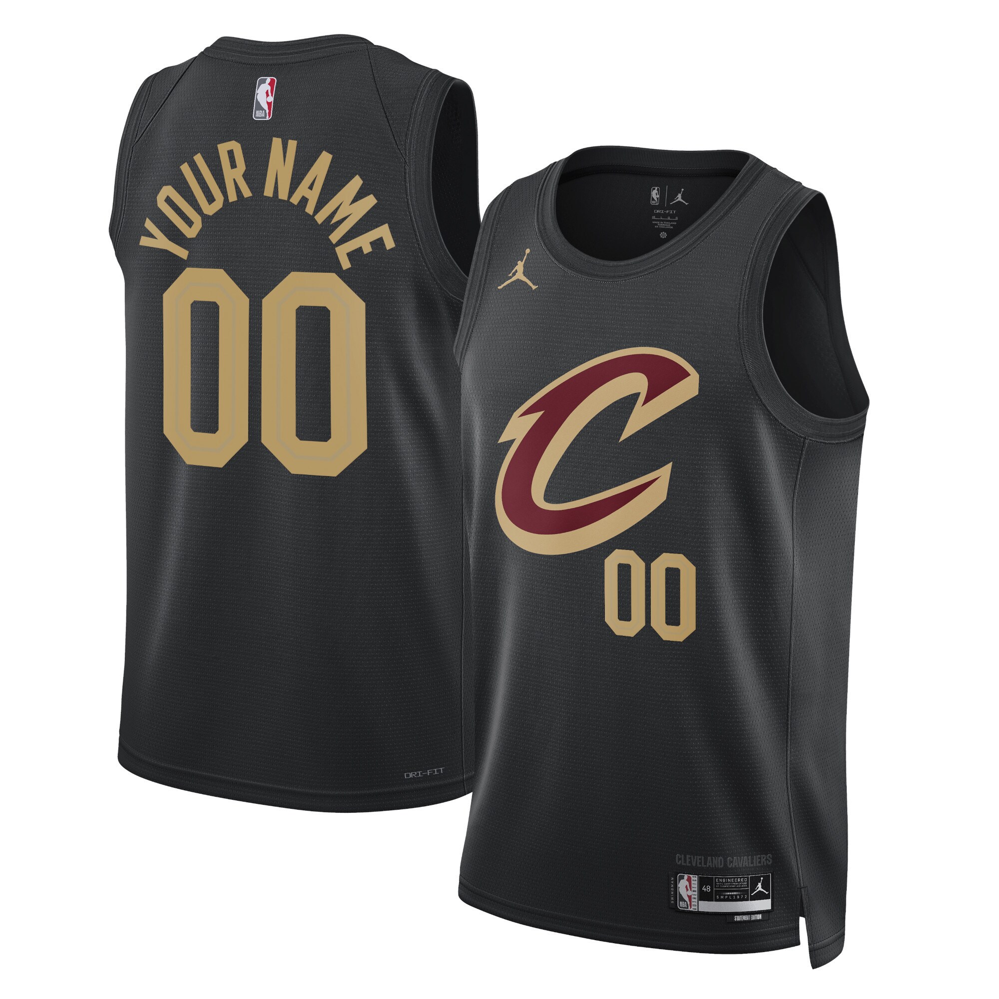 Cleveland Cavaliers Jordan Brand Unisex 2022\/23 Swingman Custom Jersey - Statement Edition - Black