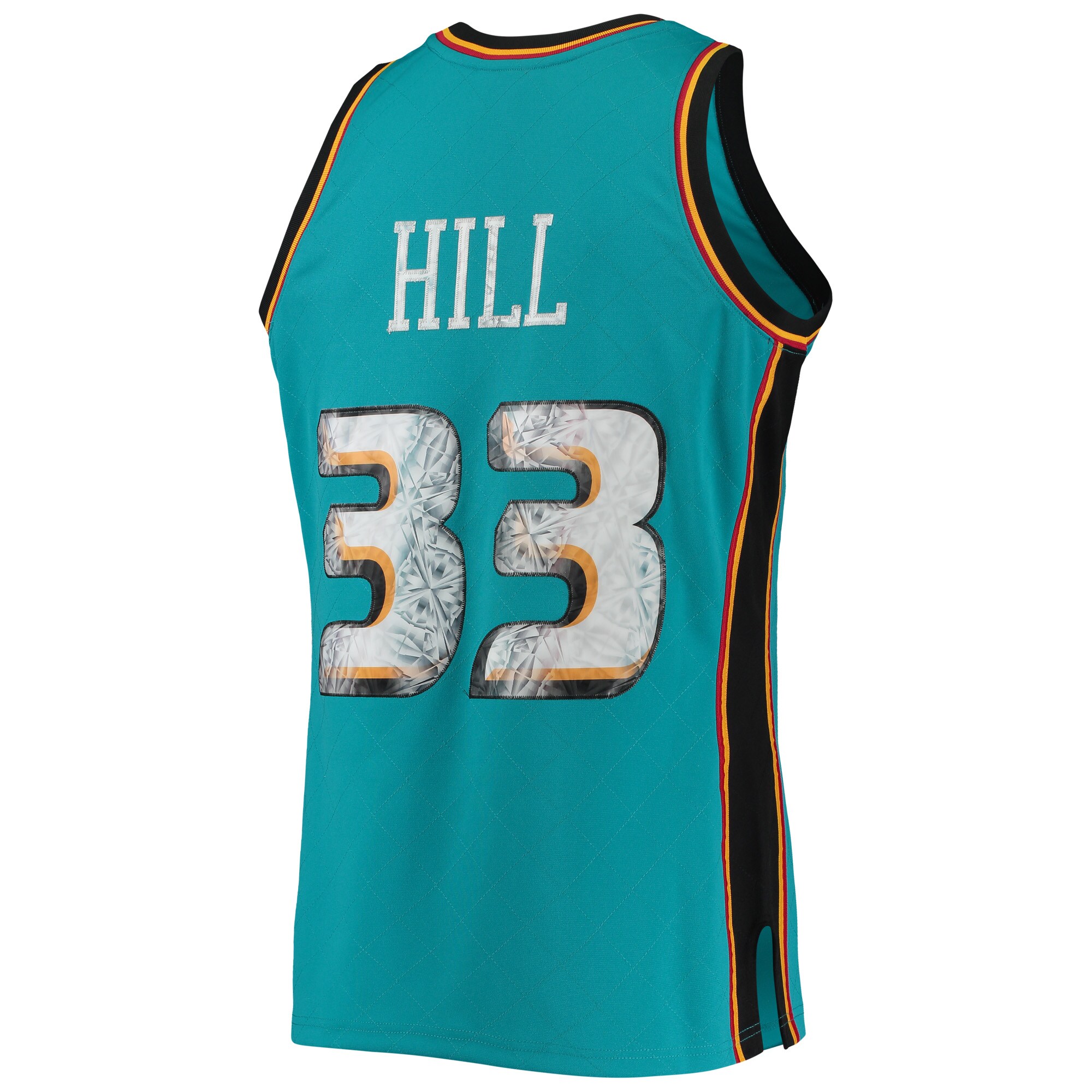 Grant Hill Detroit Pistons Mitchell & Ness 1998\/99 Hardwood Classics NBA 75th Anniversary Diamond Swingman Jersey - Teal