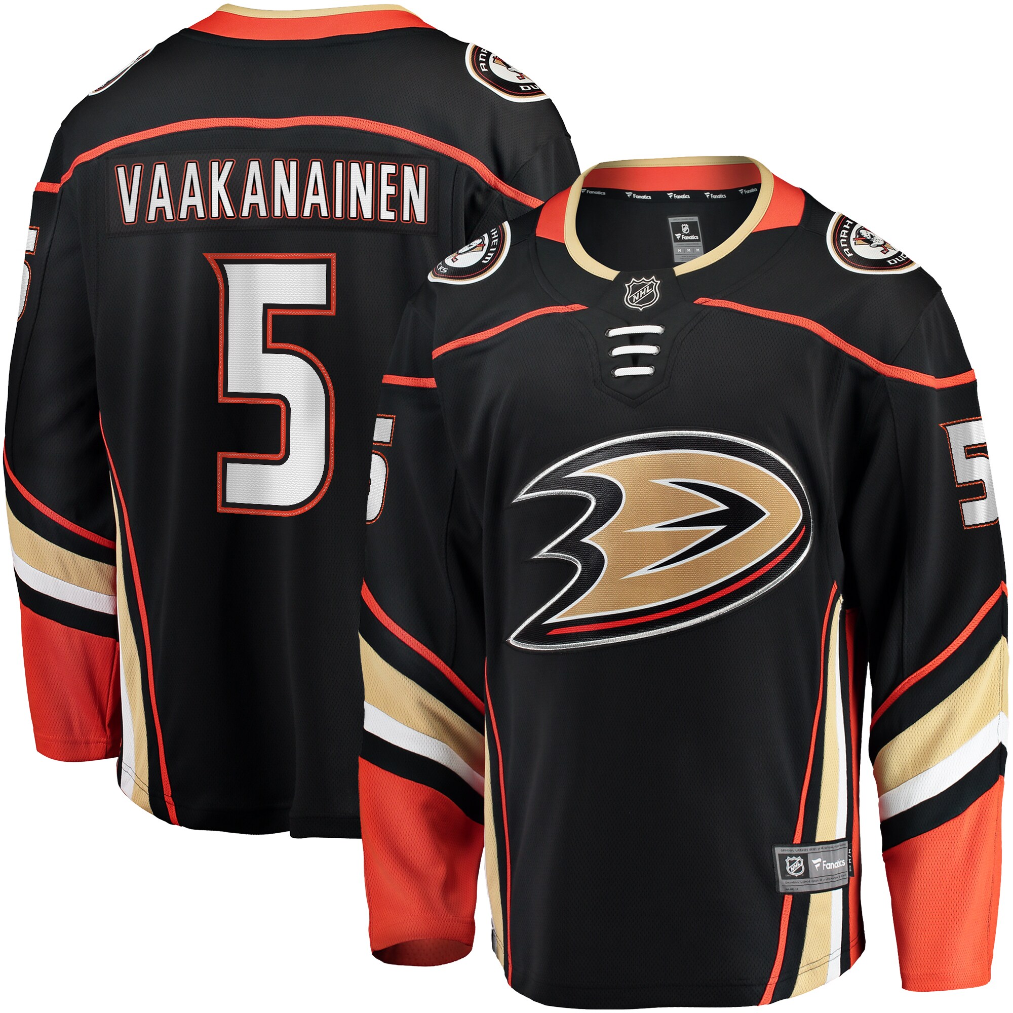 Urho Vaakanainen Anaheim Ducks Fanatics Home Premier Breakaway Player Jersey - Black