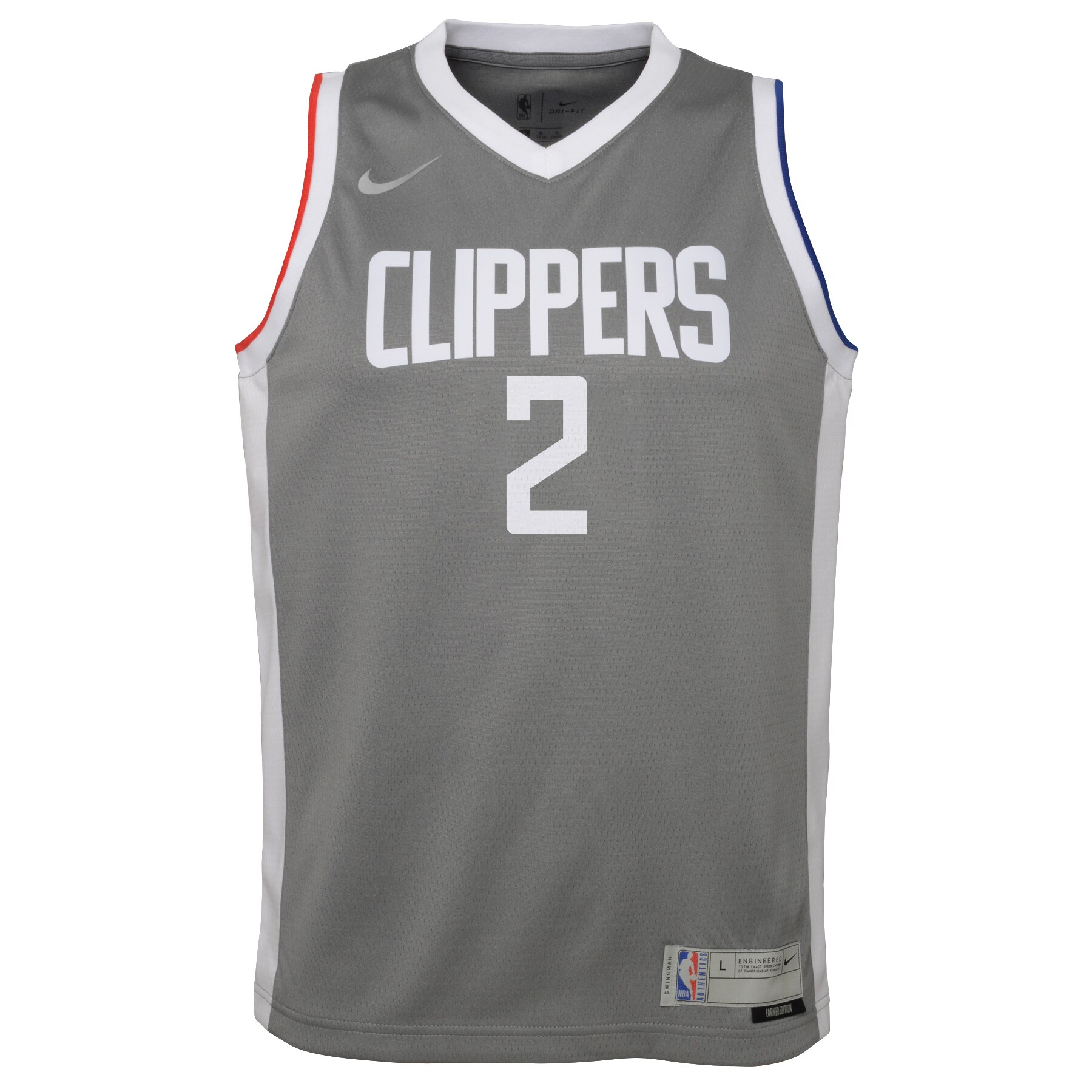 Kawhi Leonard LA Clippers  Youth 2020\/21 Swingman Player Jersey Gray - Earned Edition