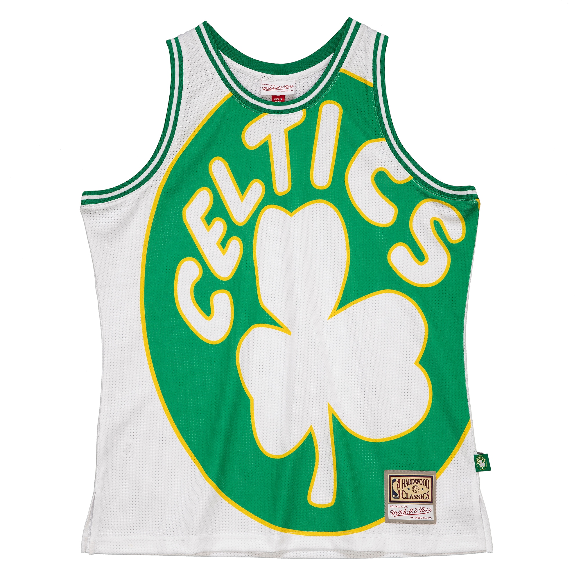 Boston Celtics Mitchell & Ness Hardwood Classics Blown Out Fashion Jersey - White