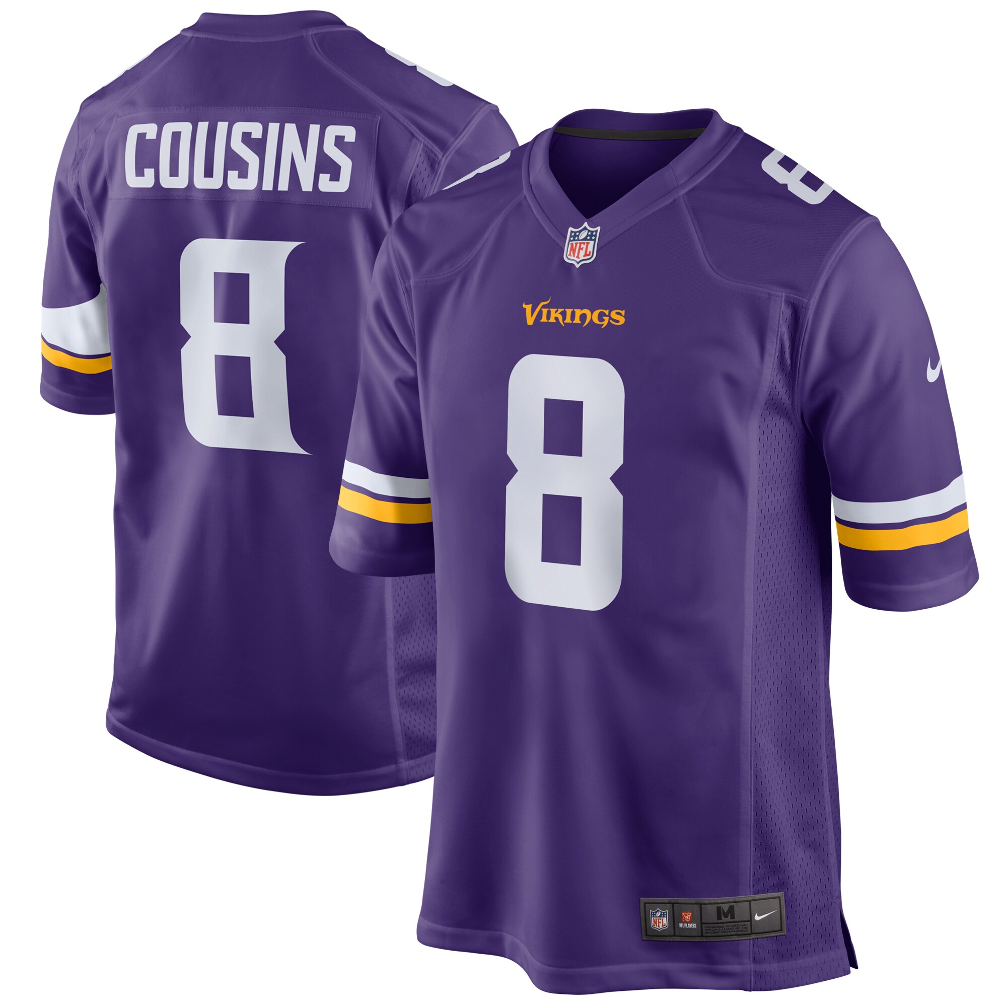 Kirk Cousins Minnesota Vikings  Youth Game Jersey - Purple