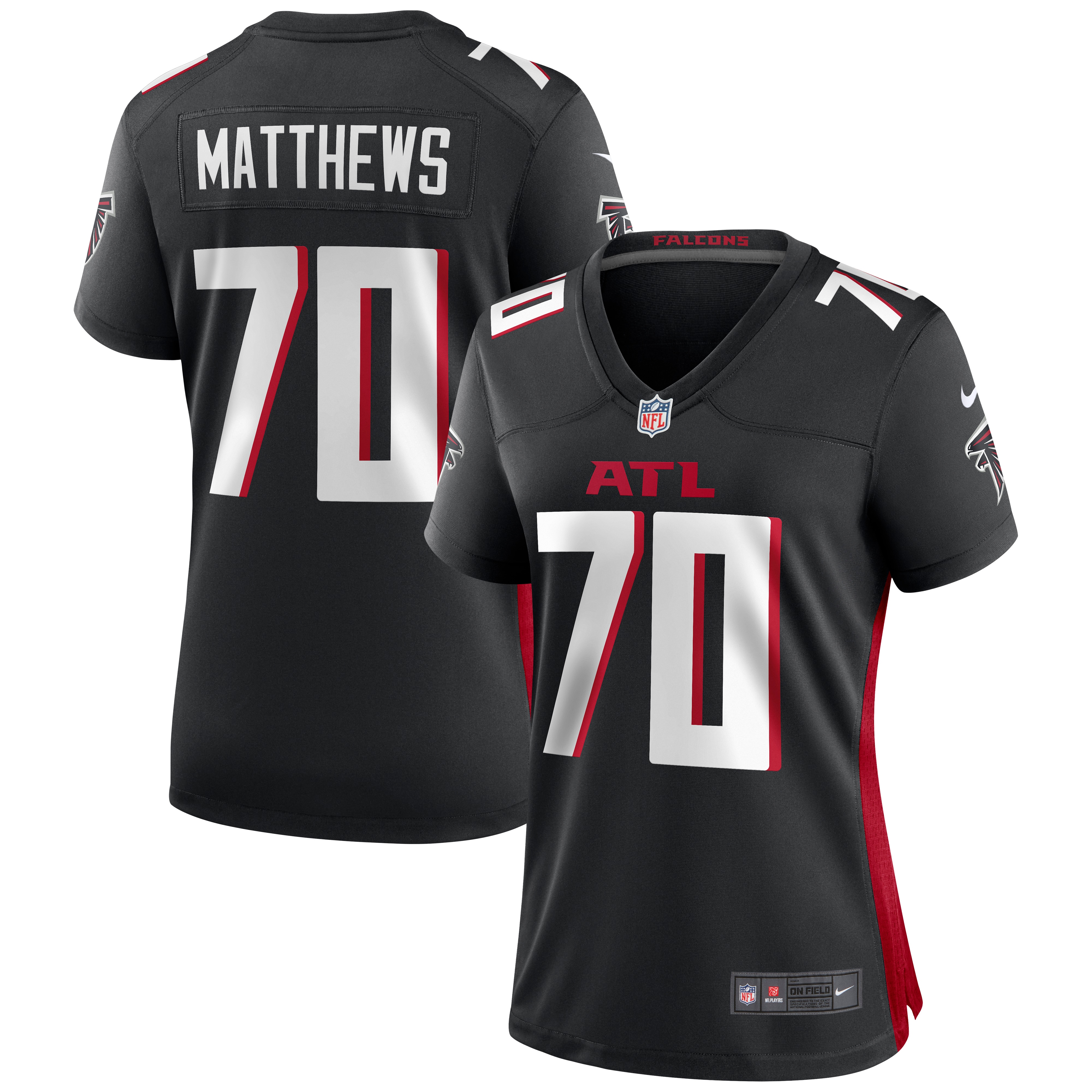 Jake Matthews Atlanta Falcons  Women's Game Jersey - Black