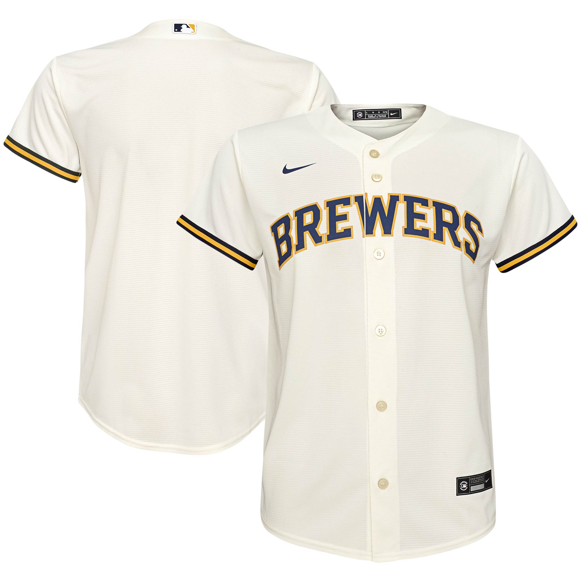 Milwaukee Brewers  Youth Home Replica Team Jersey - Cream