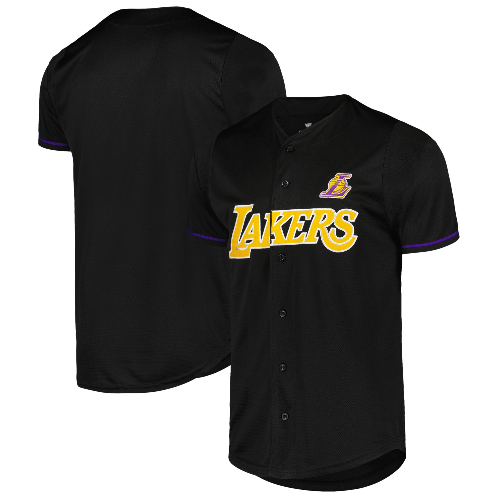 Los Angeles Lakers Fanatics Pop Baseball Jersey - Black