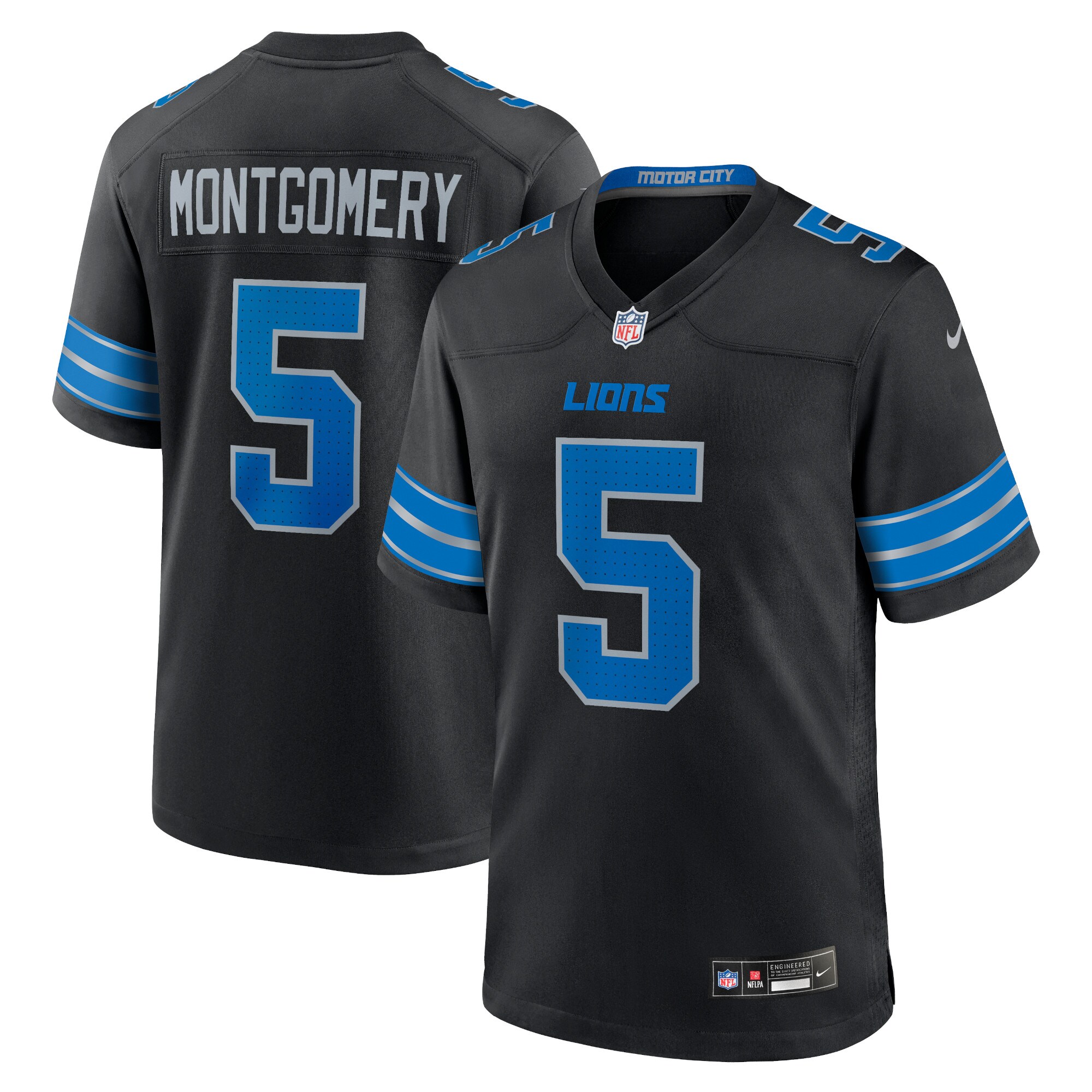 David Montgomery Detroit Lions  2nd Alternate Game Jersey - Black