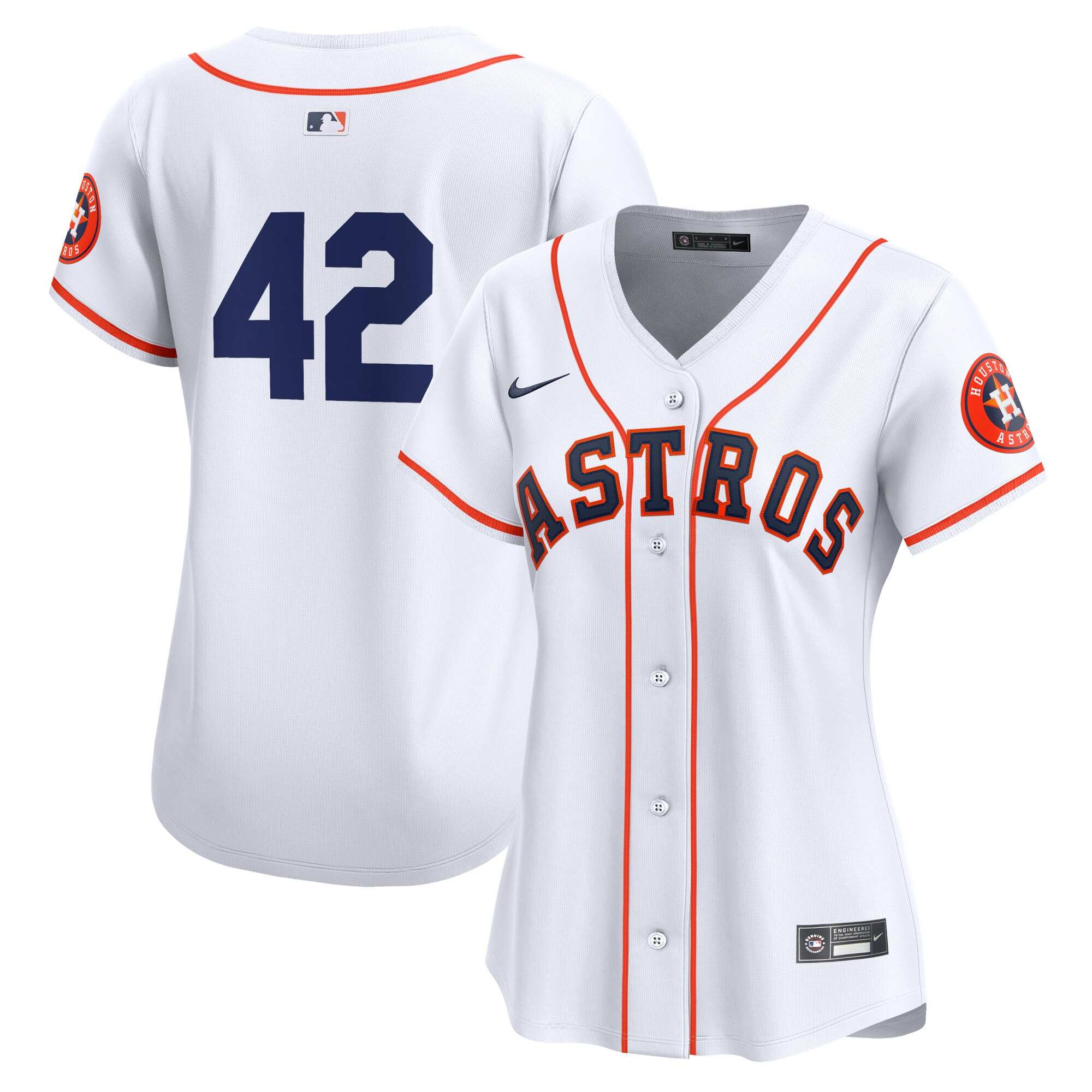 Houston Astros  Women's 2024 Jackie Robinson Day Home Limited Jersey\u00c2\u00a0\u00e2\u20ac\u201c White