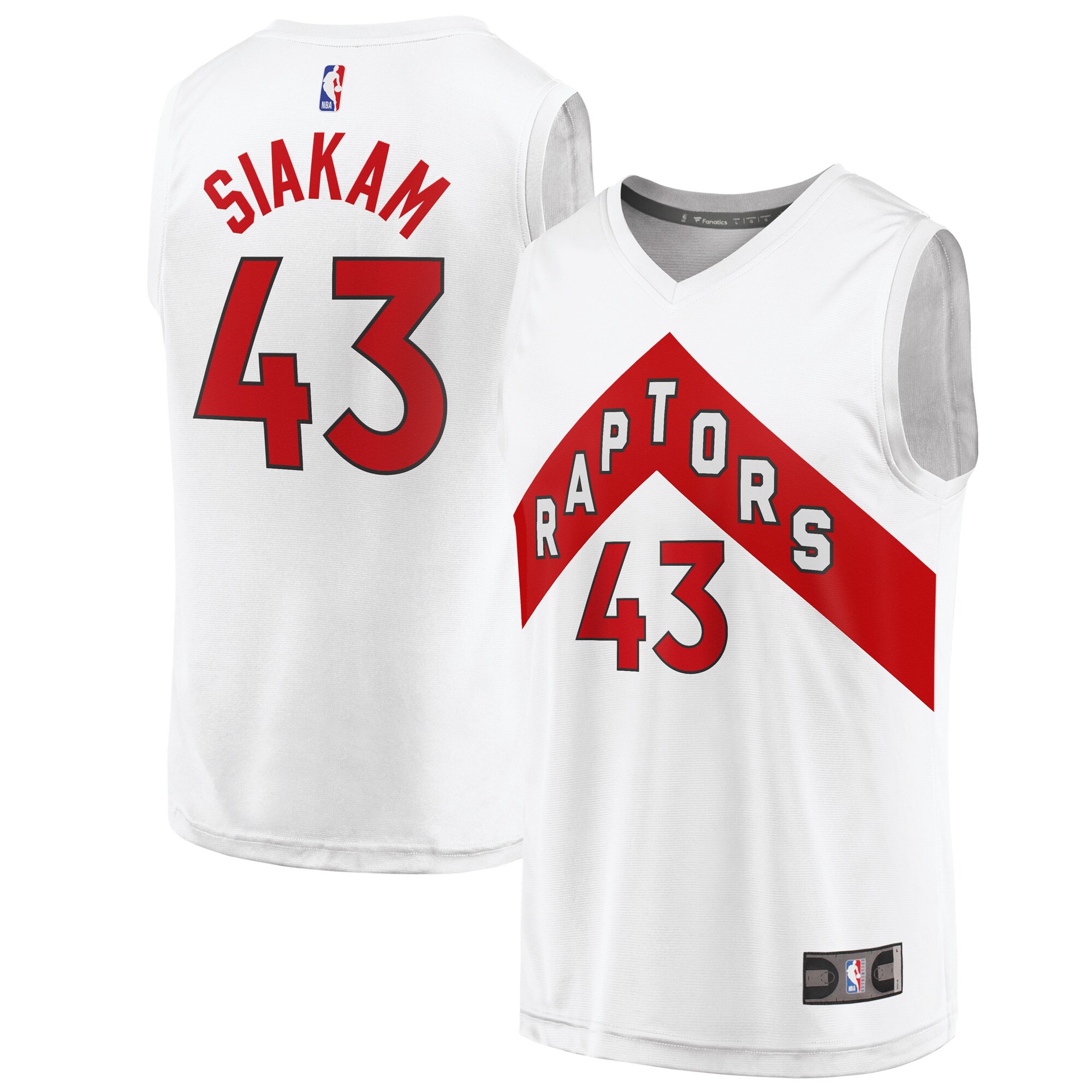 Pascal Siakam Toronto Raptors Fanatics Fast Break Replica Player Jersey White - Association Edition