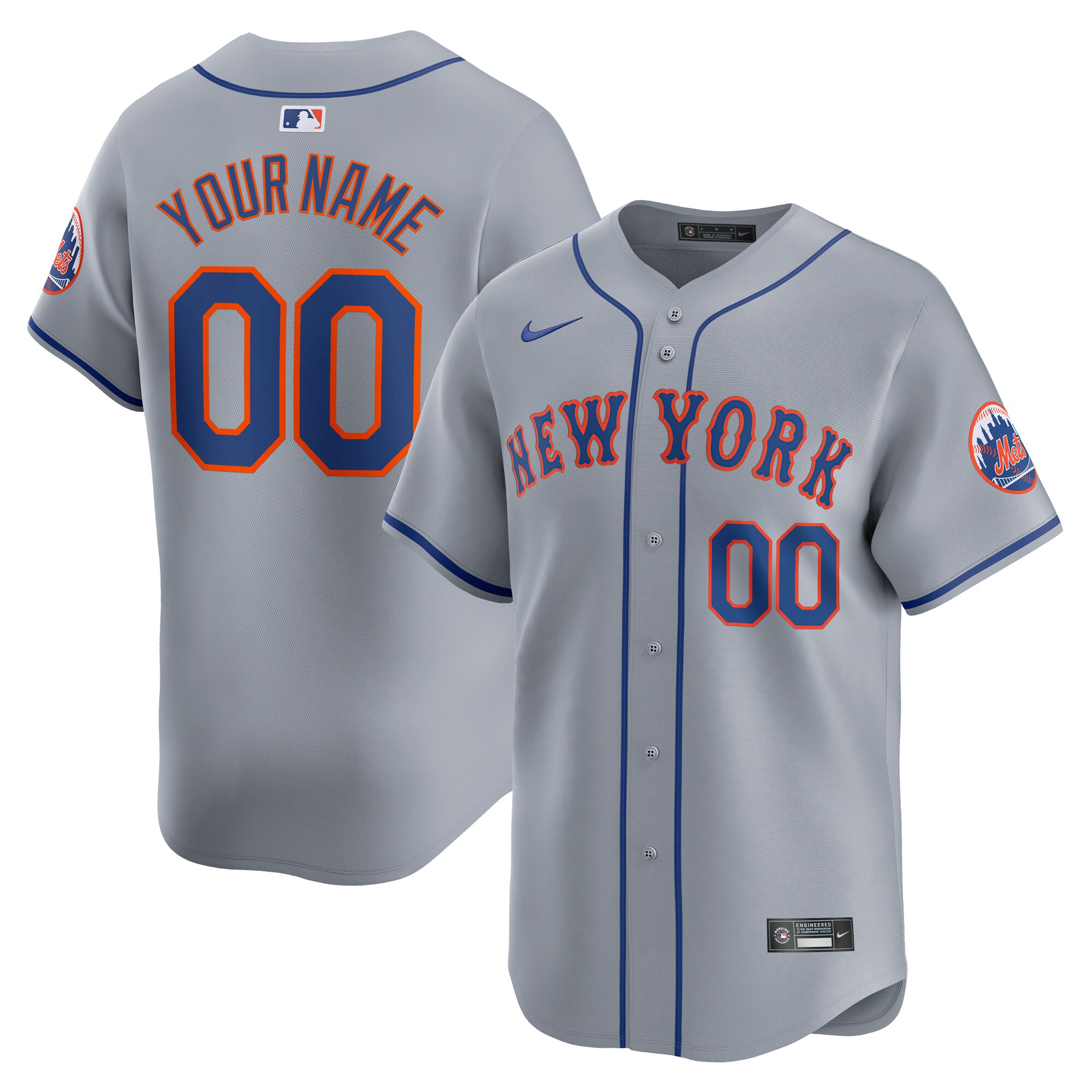 New York Mets  Away Limited Custom Jersey - Gray