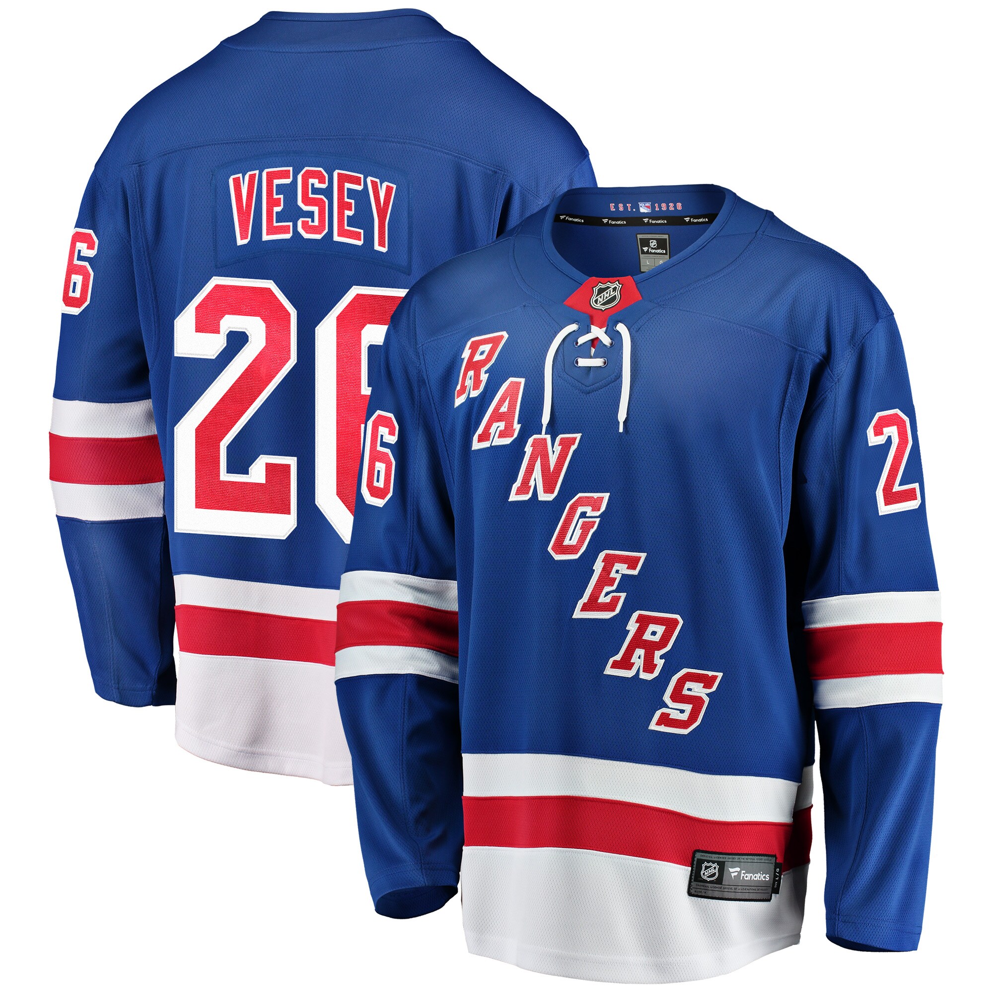 Jimmy Vesey New York Rangers Fanatics Home Breakaway Player Jersey - Blue