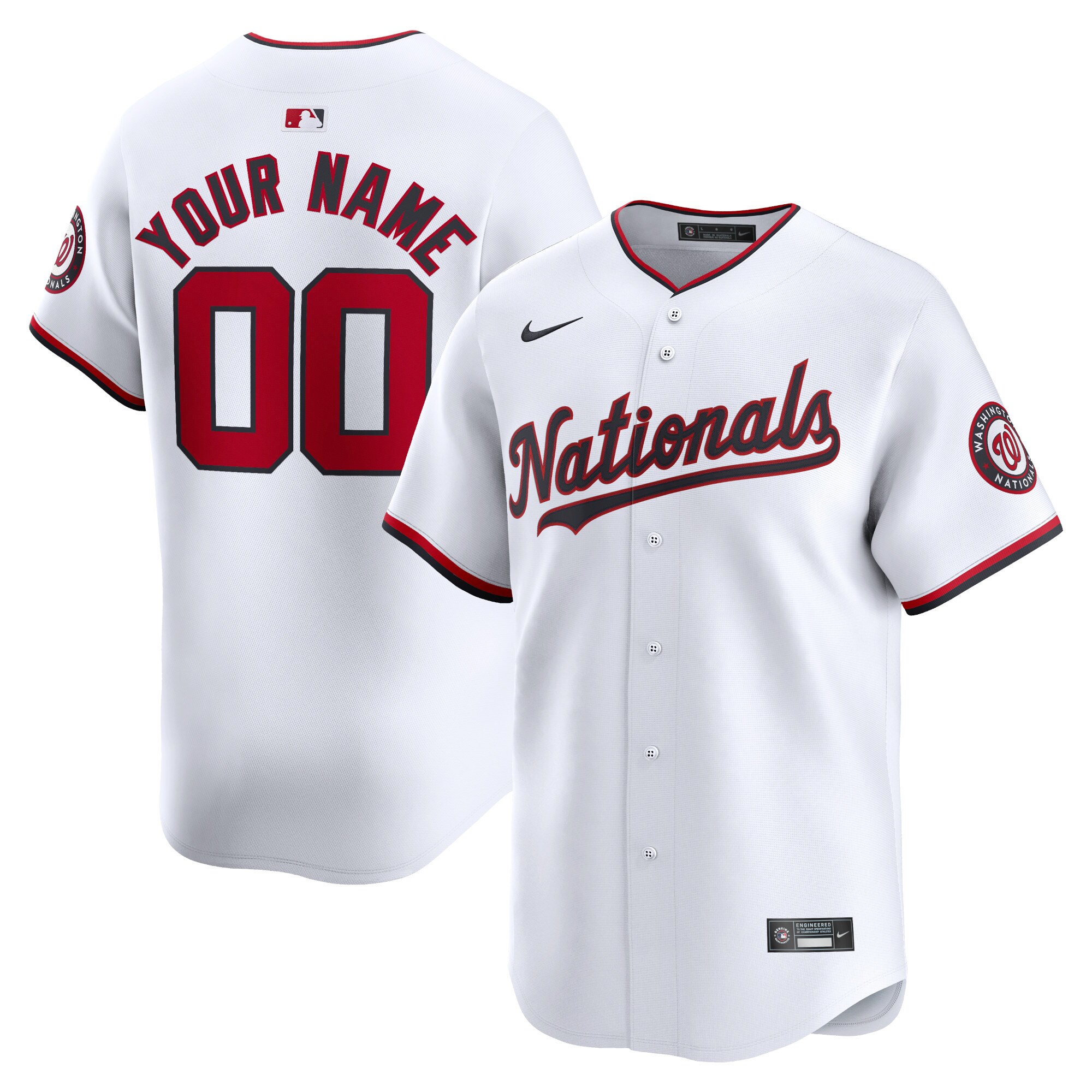 Washington Nationals  Youth Home Limited Custom Jersey - White
