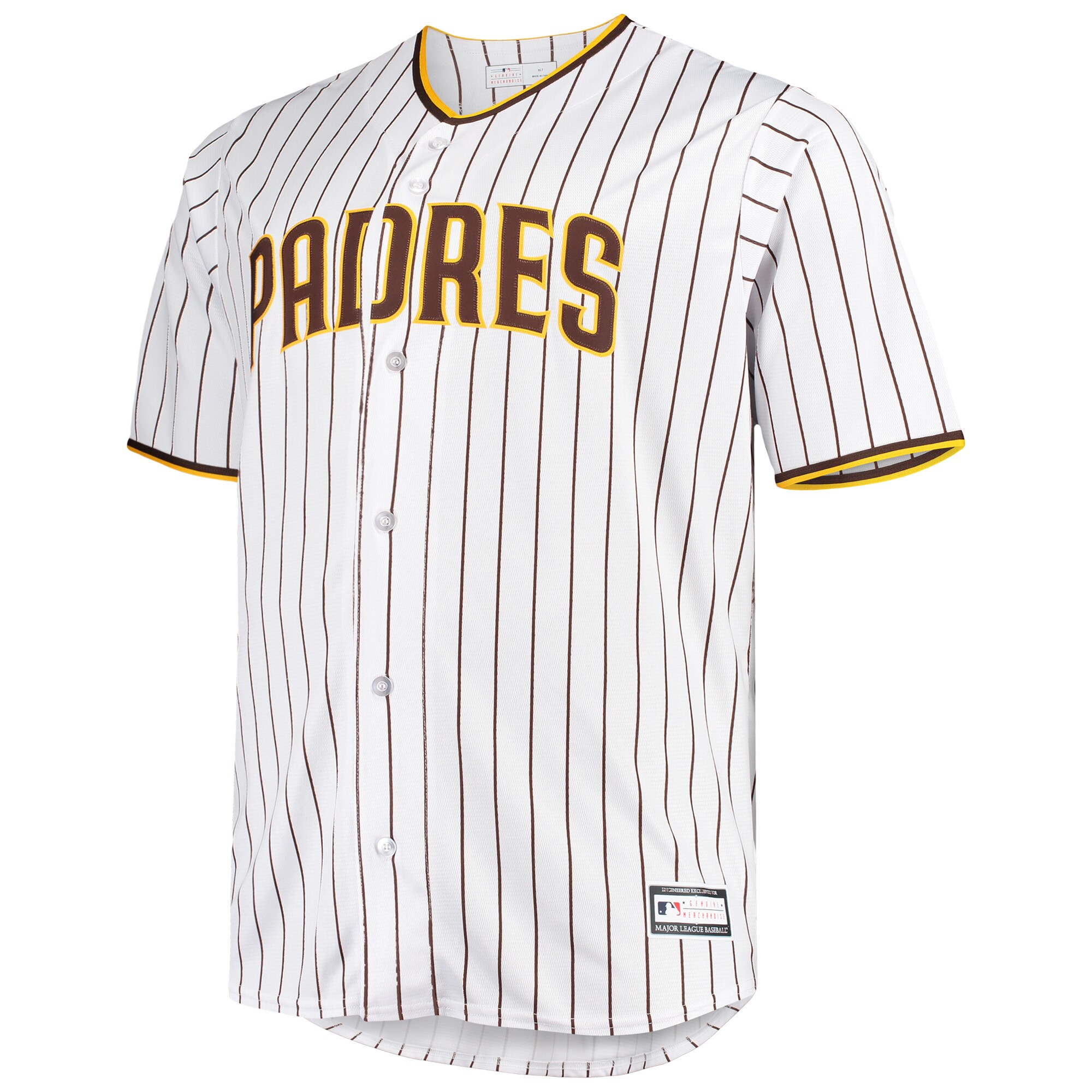 San Diego Padres Big & Tall Home Replica Team Jersey - White\/Brown
