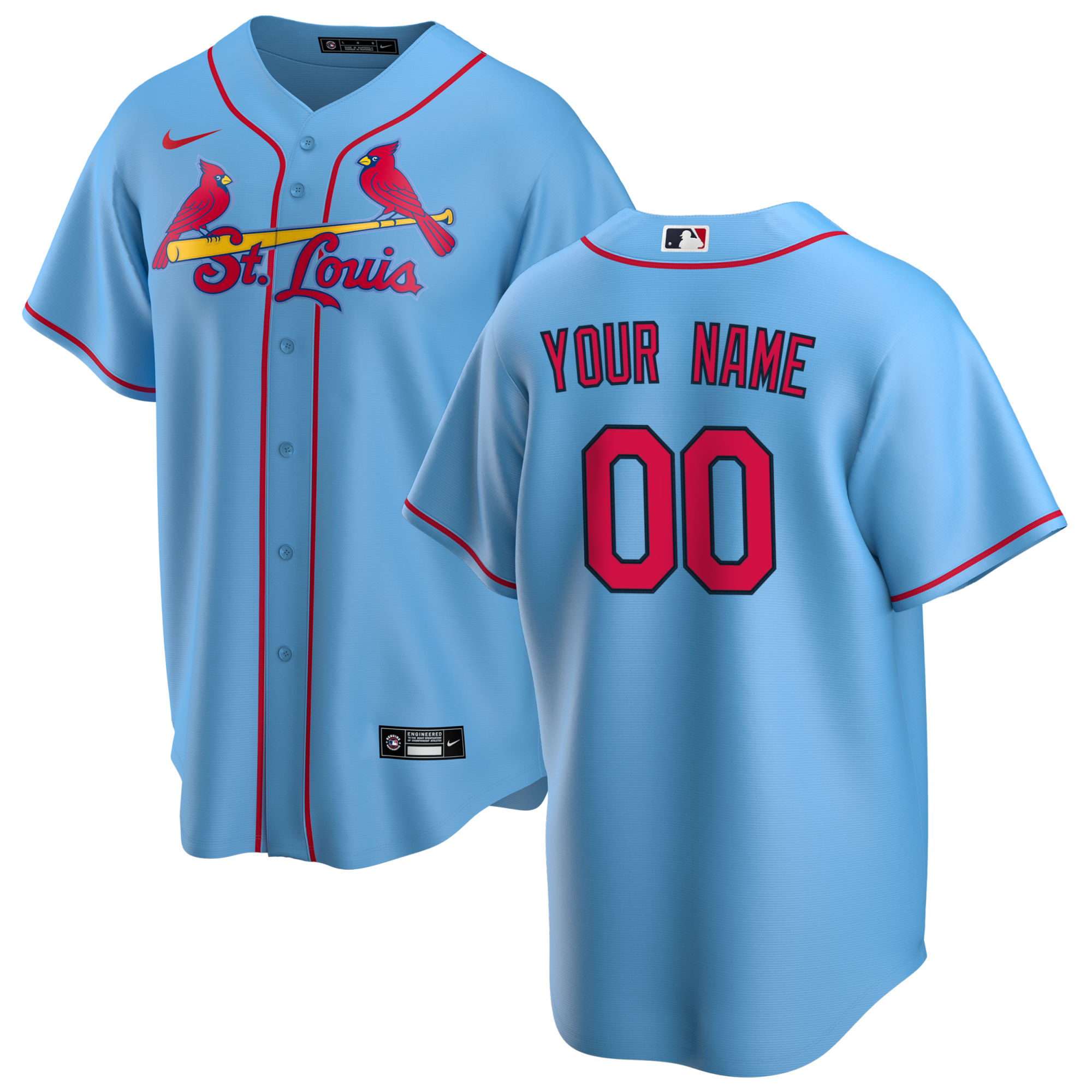 St. Louis Cardinals  Alternate Replica Custom Jersey - Light Blue