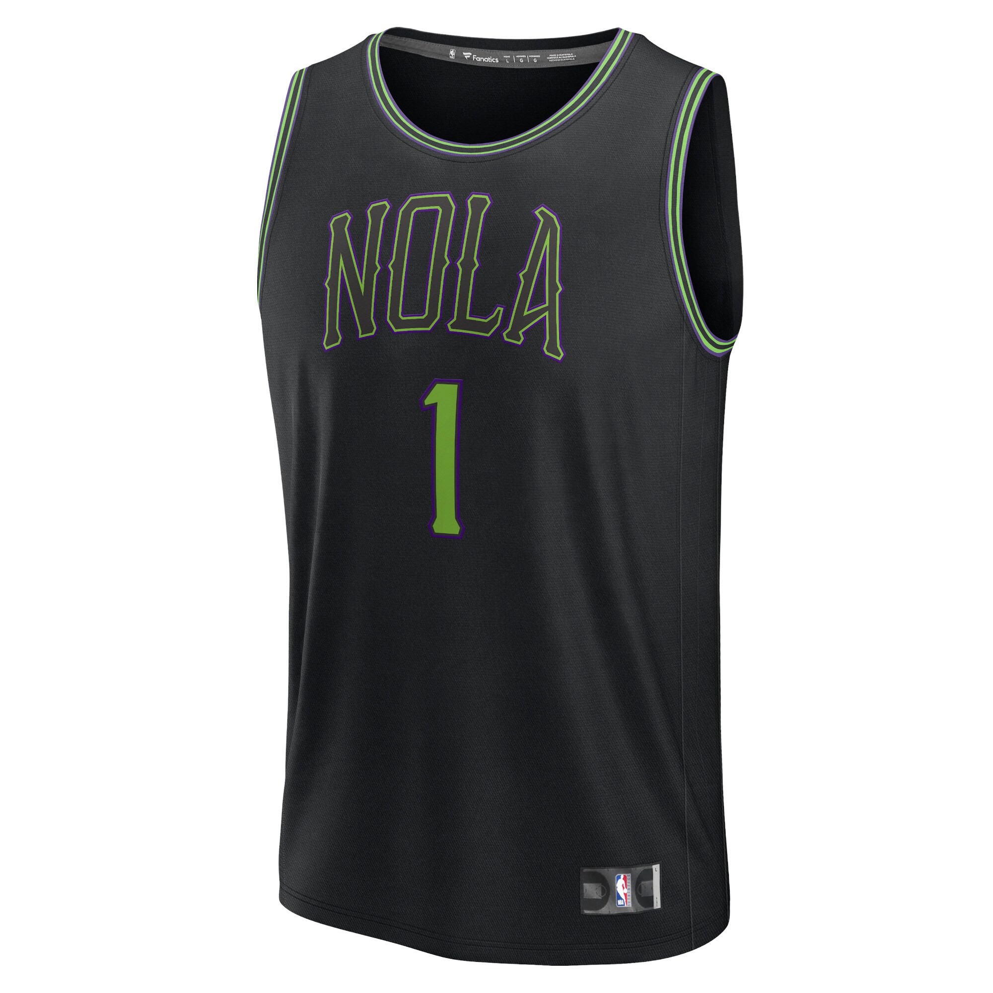 Zion Williamson New Orleans Pelicans Fanatics Youth Fast Break Jersey - Black - City Edition