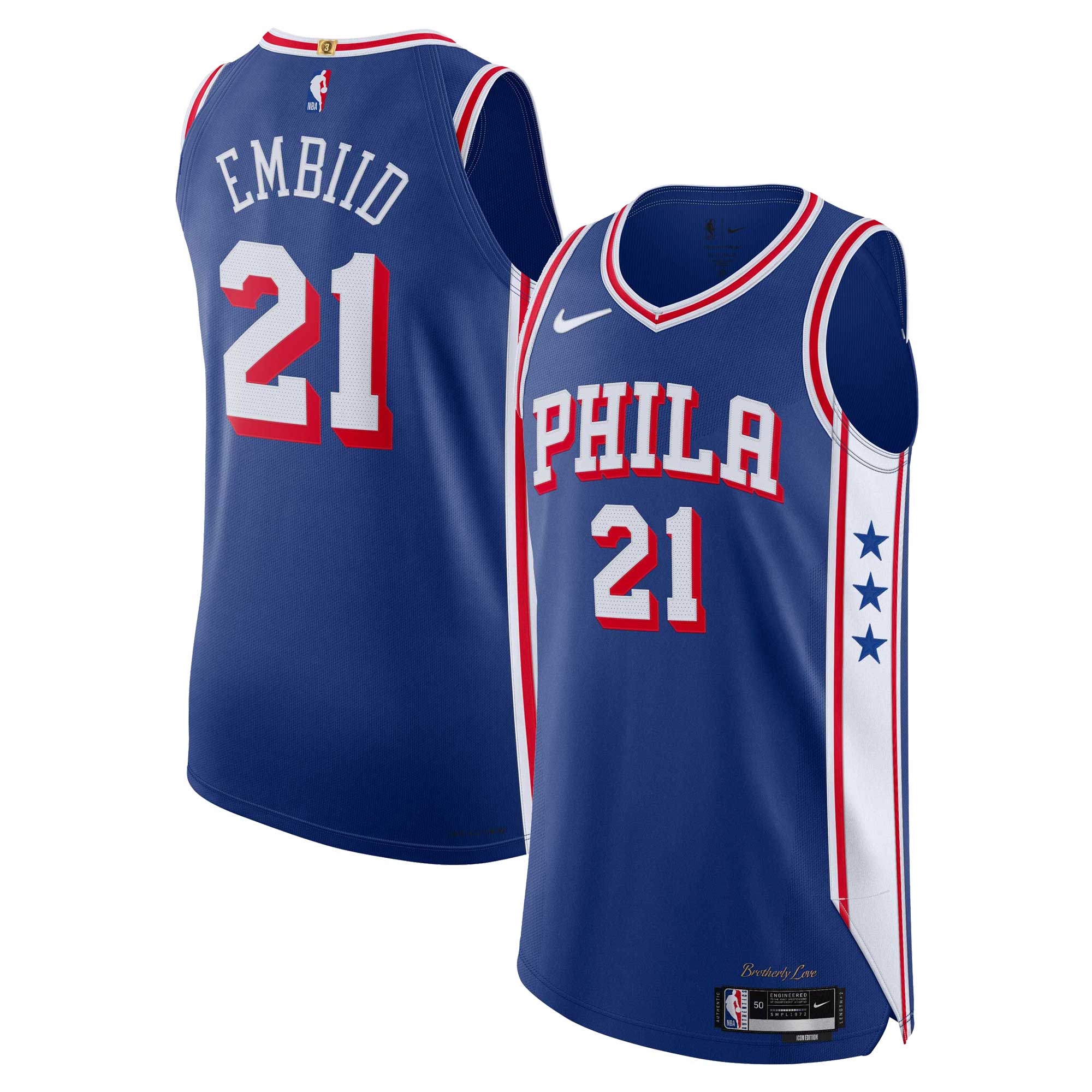 Joel Embiid Philadelphia 76ers  Authentic Jersey - Icon Edition - Royal