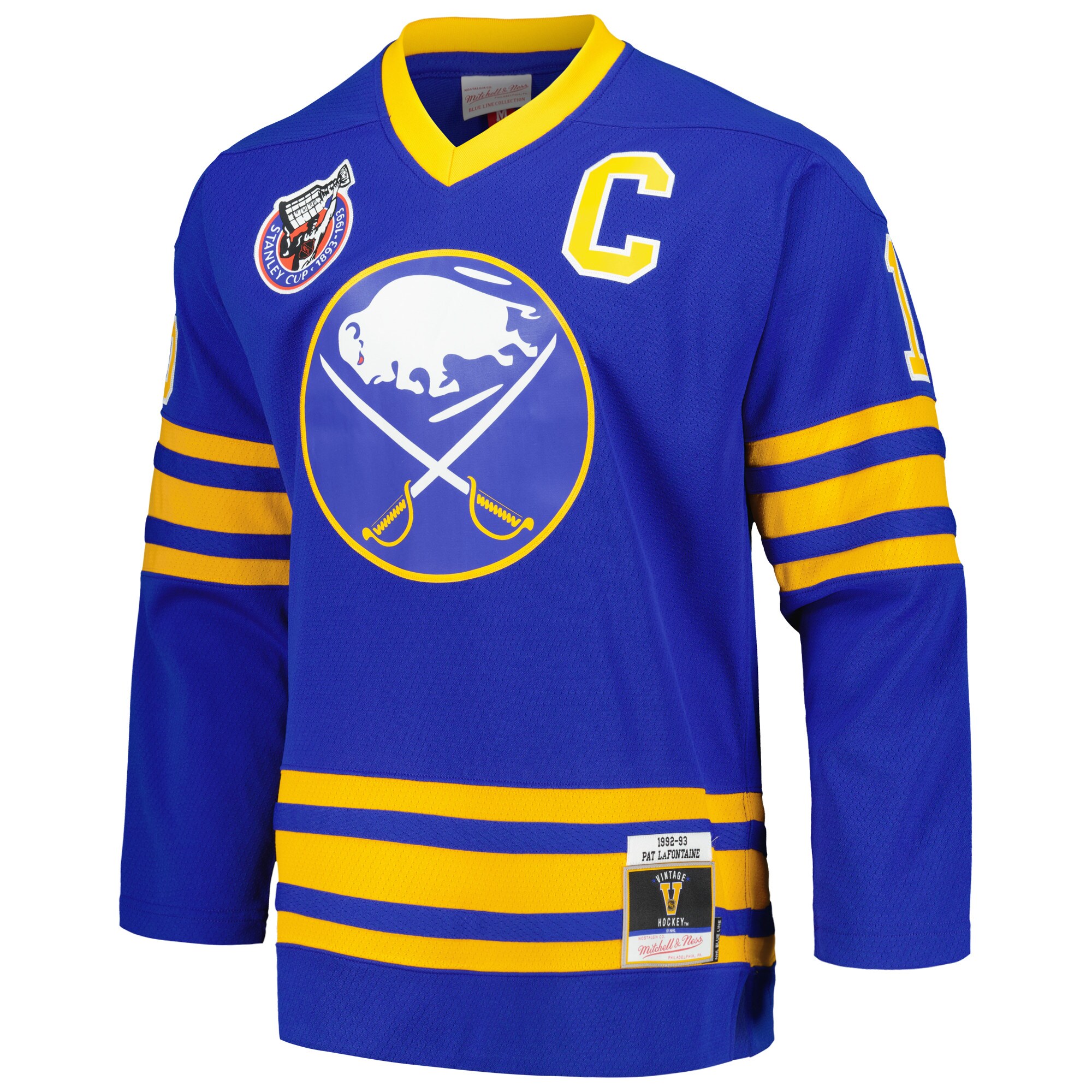 Pat LaFontaine Buffalo Sabres Mitchell & Ness Captain Patch 1992\/93 Blue Line Player Jersey - Royal