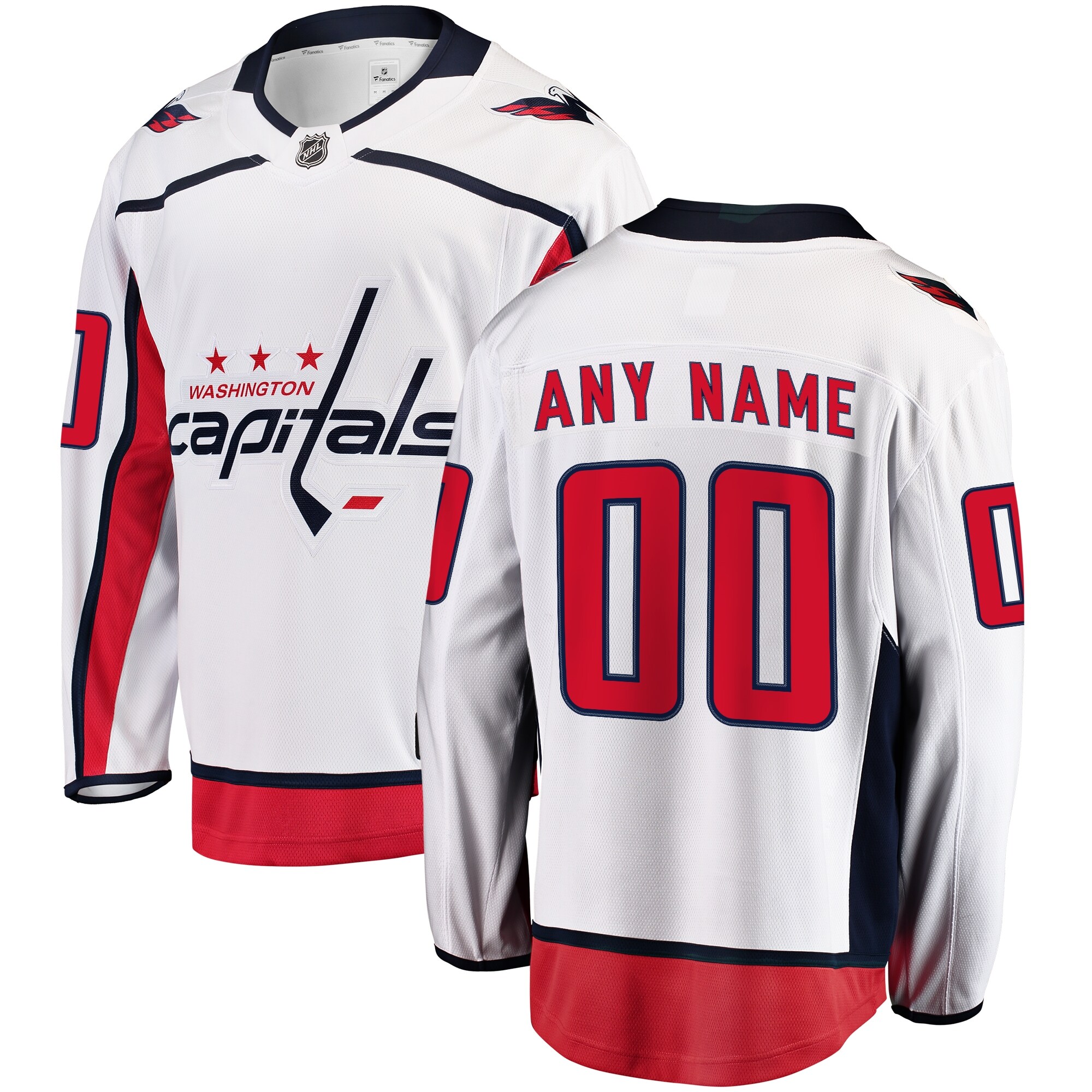 Washington Capitals Fanatics Away Breakaway Custom Jersey - White