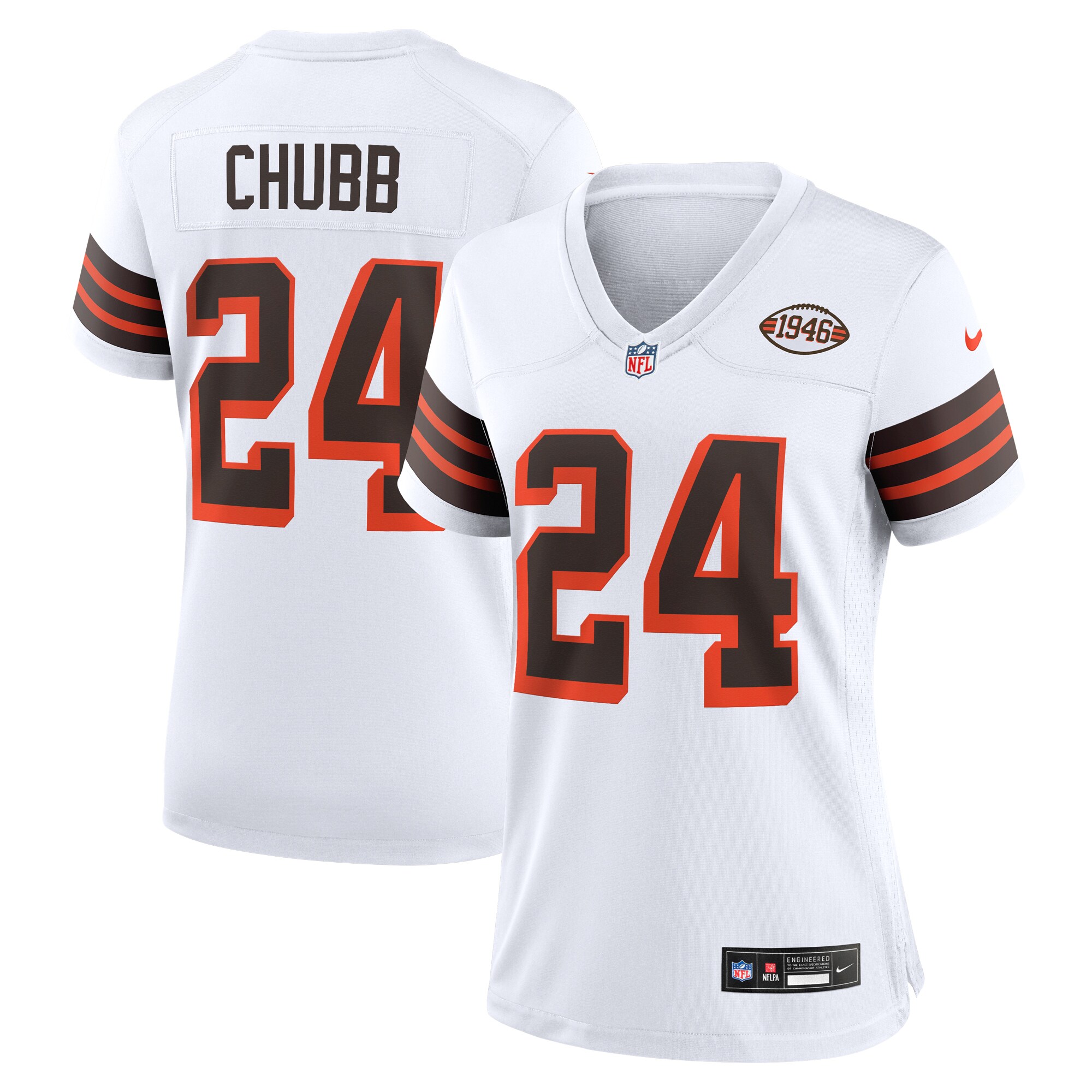 Nick Chubb Cleveland Browns  Women's Alternate Game Jersey -  White
