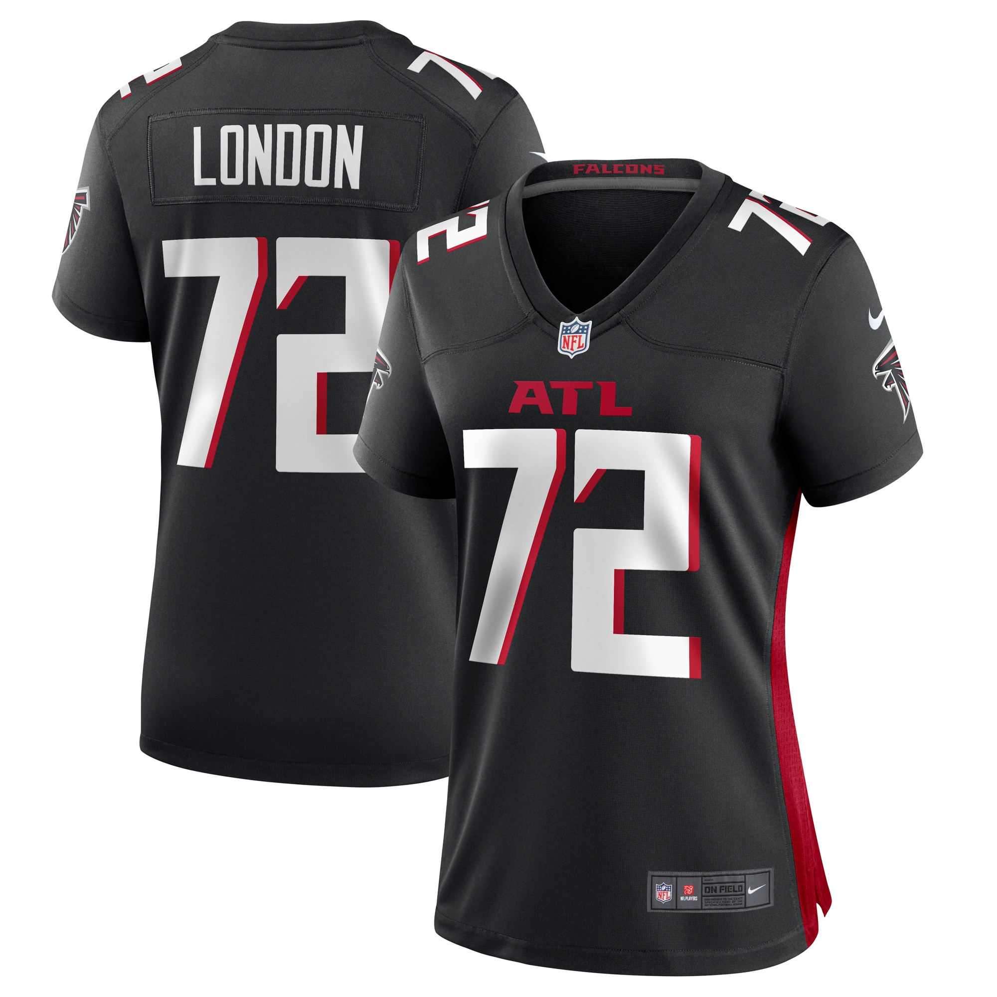 LaCale London Atlanta Falcons  Women's  Game Jersey -  Black