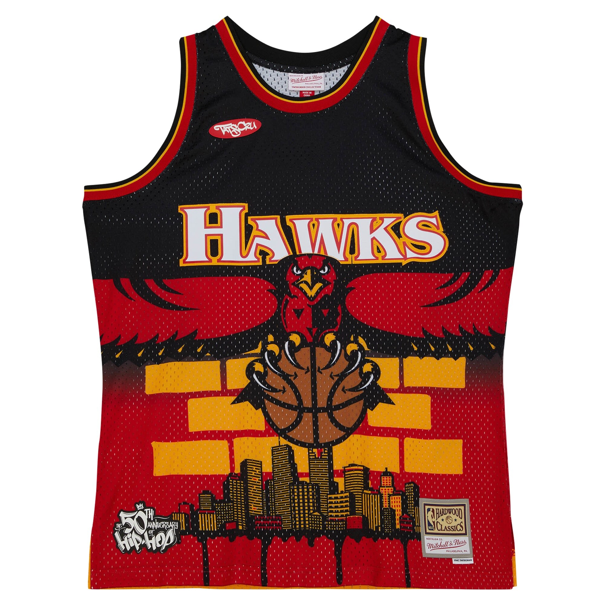 Atlanta Hawks Mitchell & Ness x Tats Cru Hardwood Classics Fashion Jersey - Black