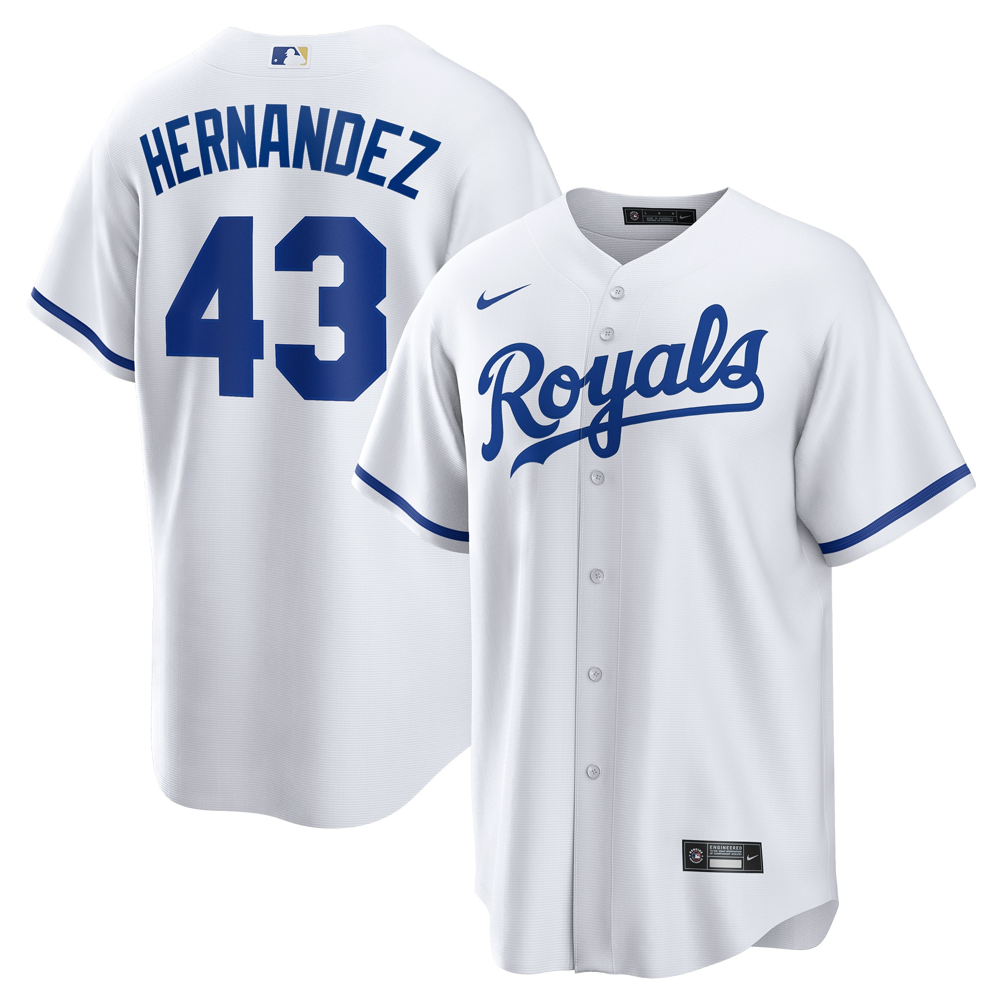 Carlos Hern\u00c3\u00a1ndez Kansas City Royals  Home  Replica Player Jersey - White