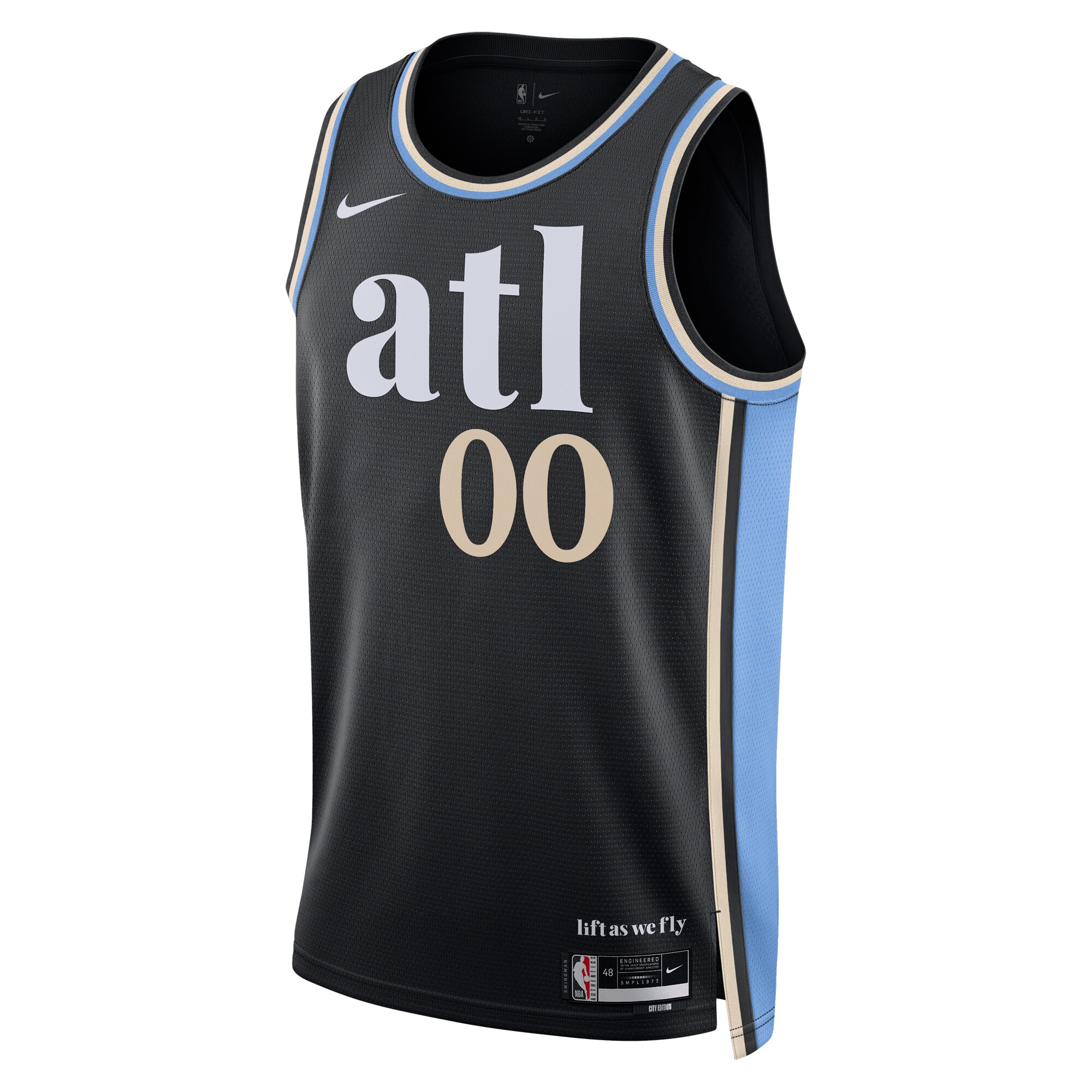 Atlanta Hawks  Unisex 2023\/24 Custom Swingman Jersey - Black - City Edition