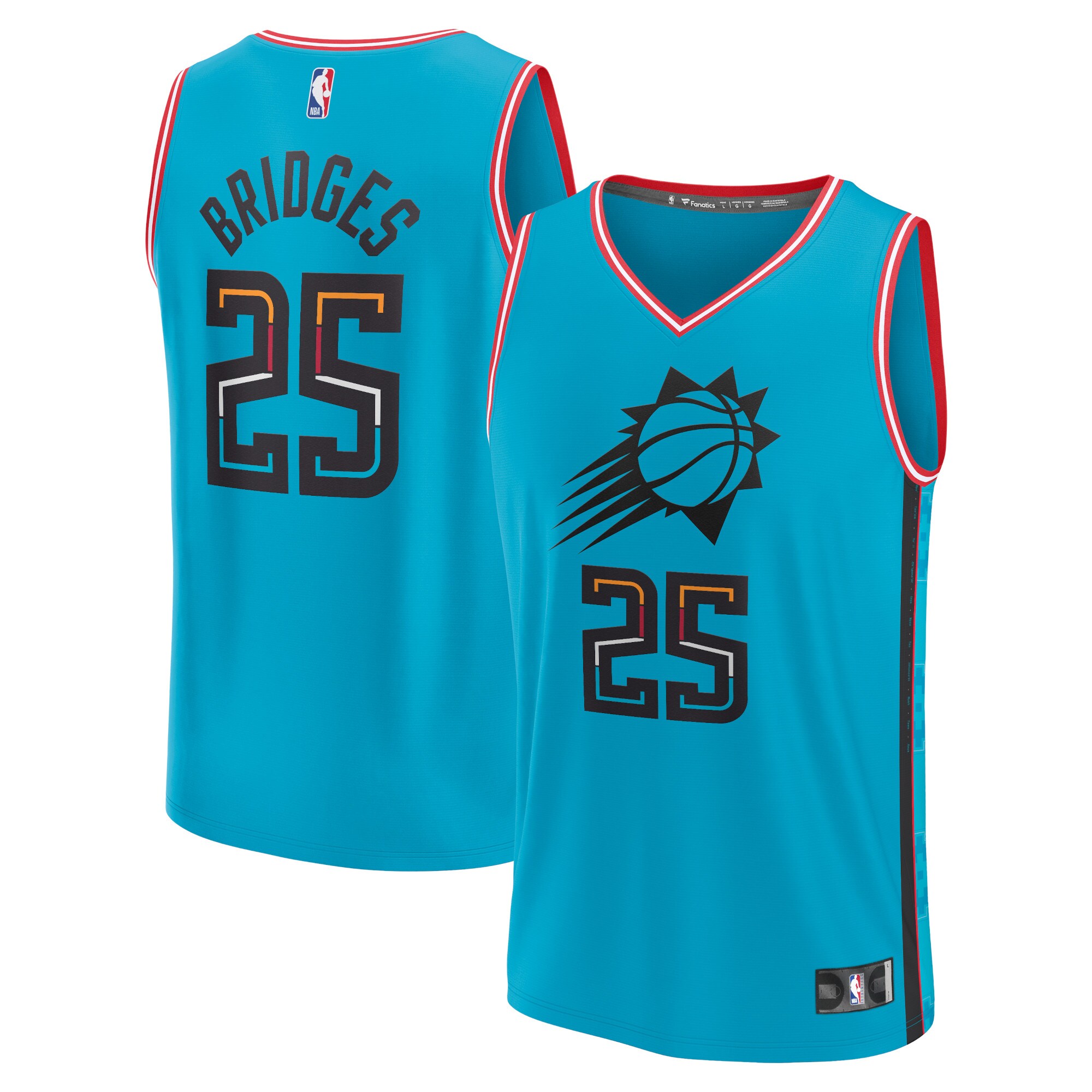 Mikal Bridges Phoenix Suns Fanatics Fastbreak Jersey - City Edition - Teal