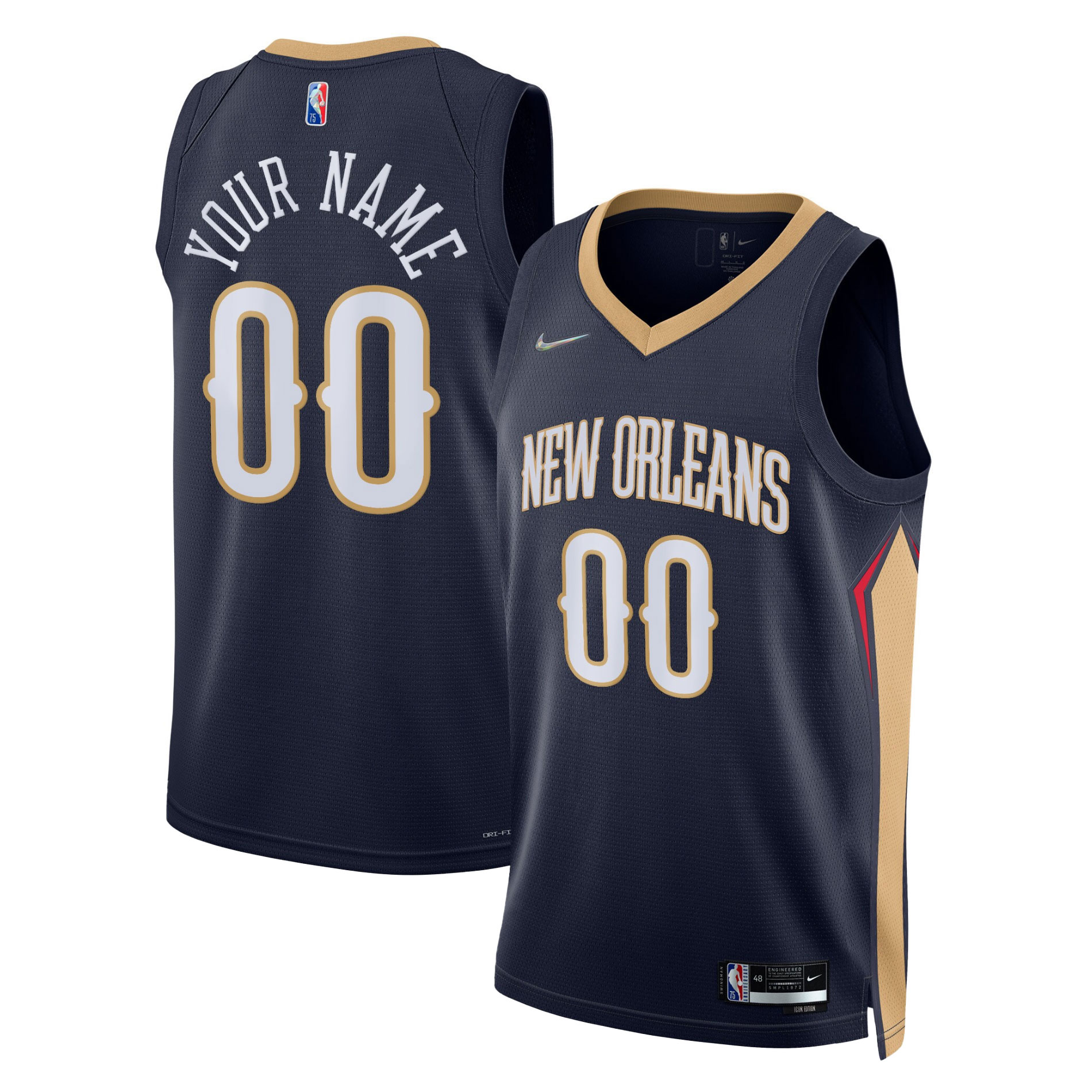 New Orleans Pelicans  2021\/22 Diamond Swingman Custom Jersey - Icon Edition - Navy