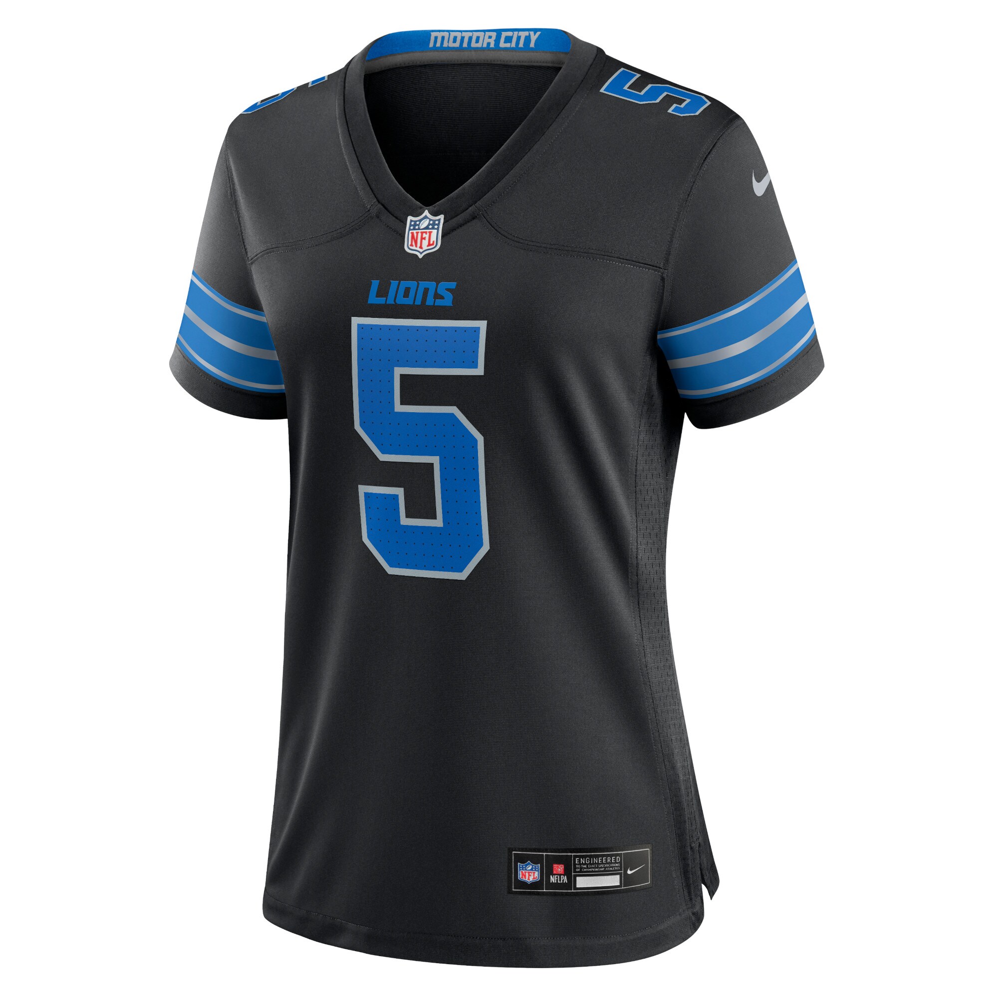 David Montgomery Detroit Lions  Women's 2nd Alternate Game Jersey - Black