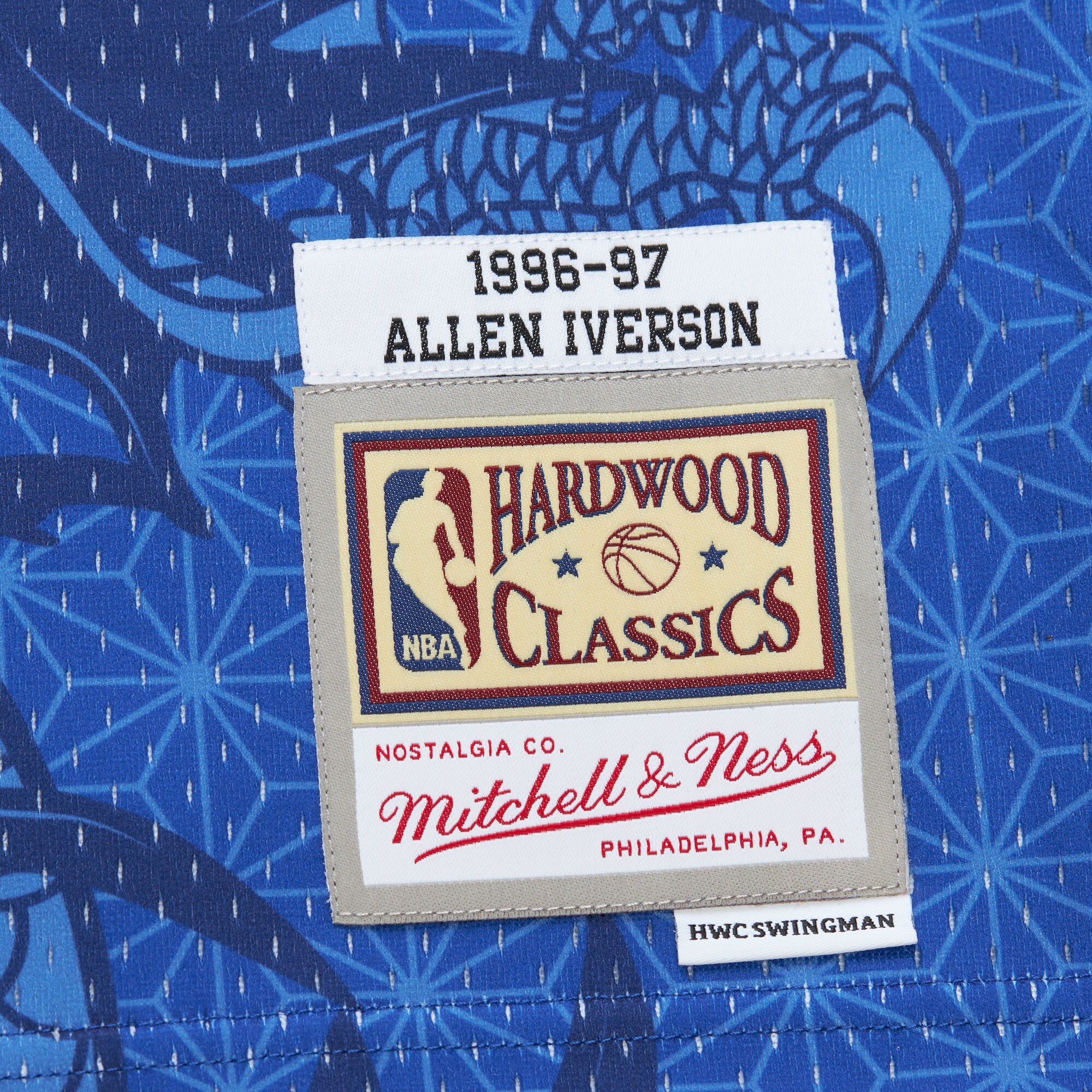 Allen Iverson Philadelphia 76ers Mitchell & Ness 1996\/97 Hardwood Classics Asian Heritage 6.0 Swingman Throwback Player Jersey - Royal