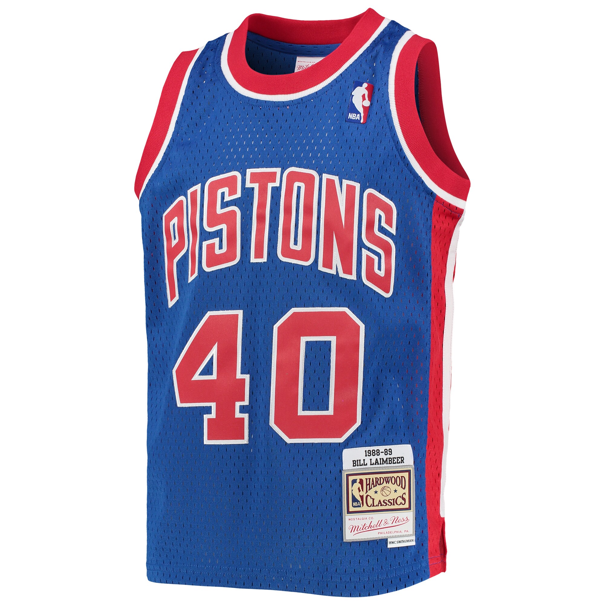 Bill Laimbeer Detroit Pistons Mitchell & Ness Youth 1988\/89 Hardwood Classics Swingman Jersey - Blue