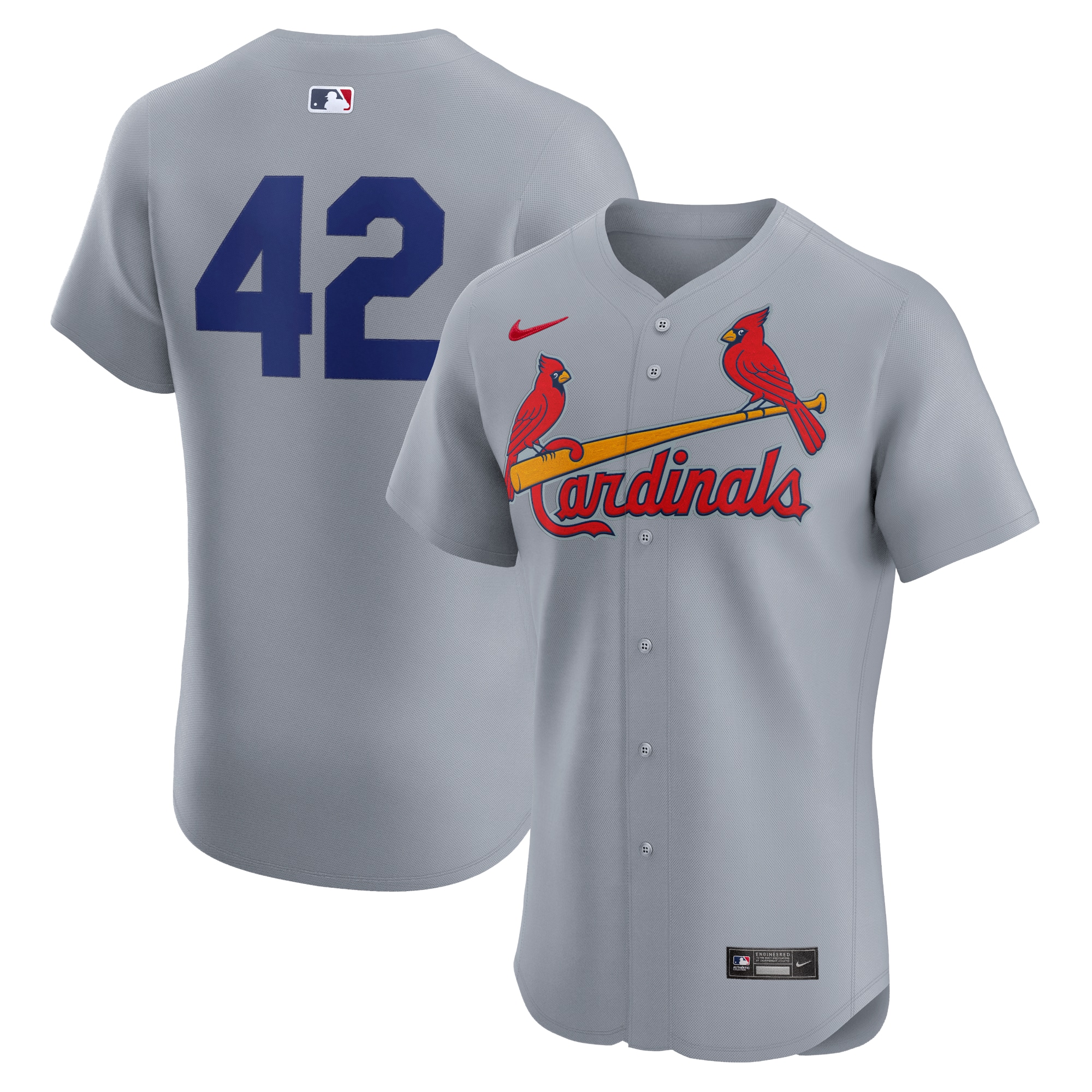 St. Louis Cardinals  Road 2024 Jackie Robinson Day Elite Jersey - Gray