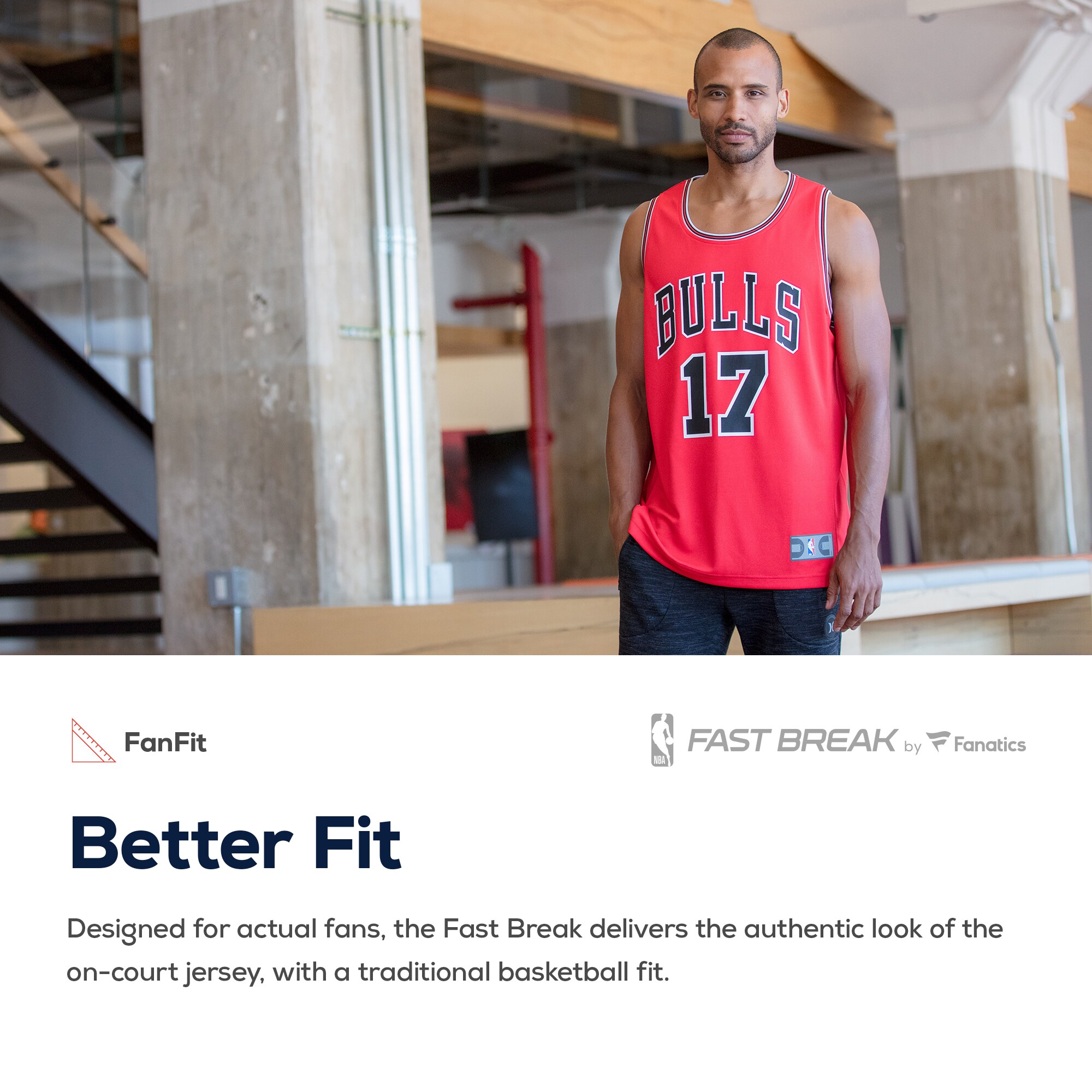 Chicago Bulls Fanatics Youth Fast Break Custom Replica Jersey Red - Icon Edition