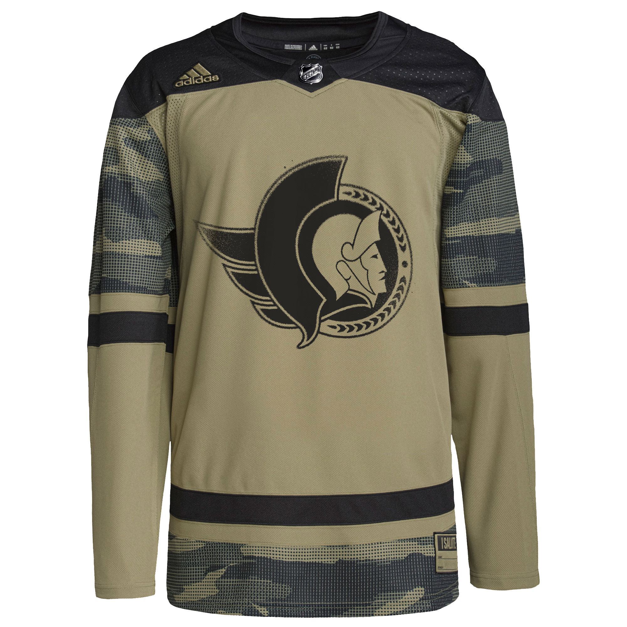 Ottawa Senators adidas Logo Military Appreciation Team Authentic Practice Jersey - Camo