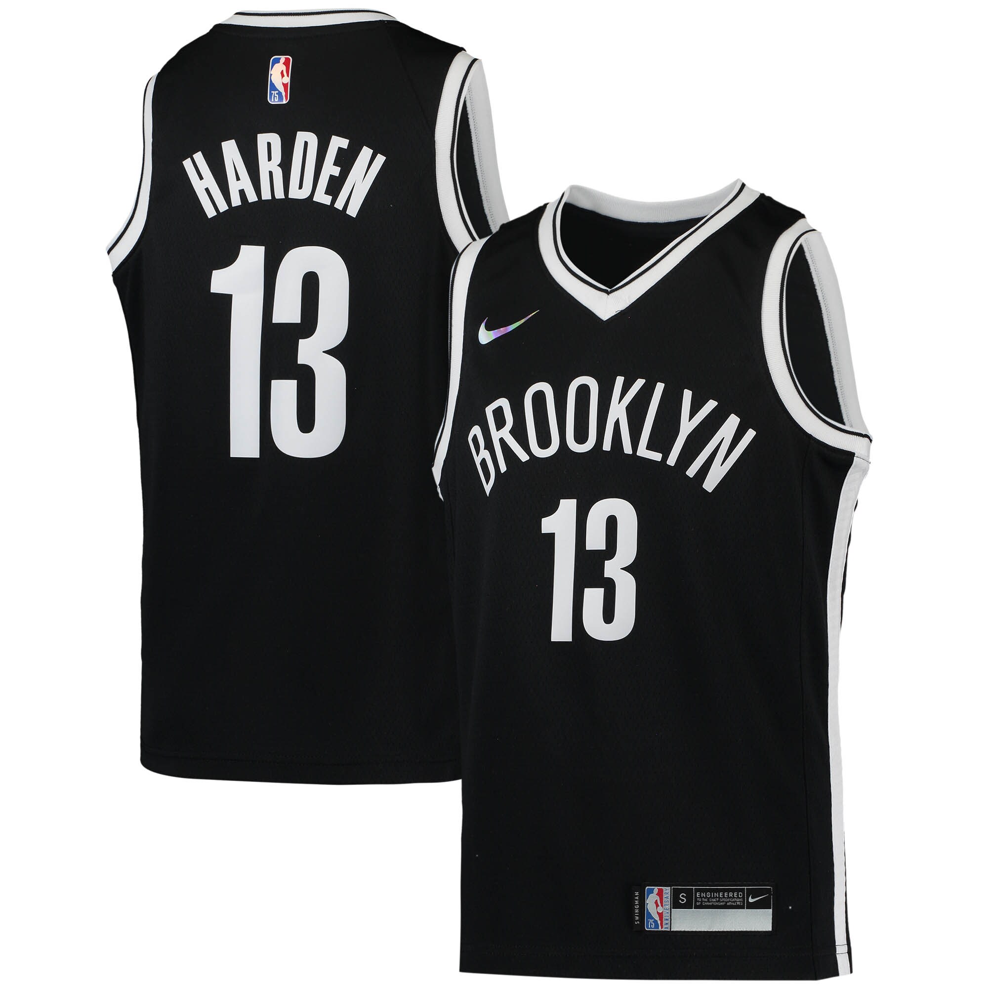 James Harden Brooklyn Nets  Youth 2021\/22 Diamond Swingman Jersey - Icon Edition - Black