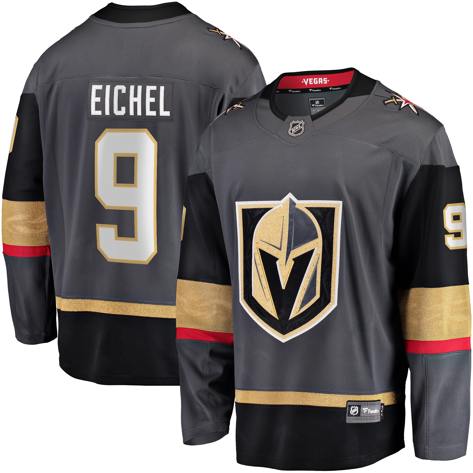 Jack Eichel Vegas Golden Knights Fanatics Alternate Breakaway Player Jersey - Gray