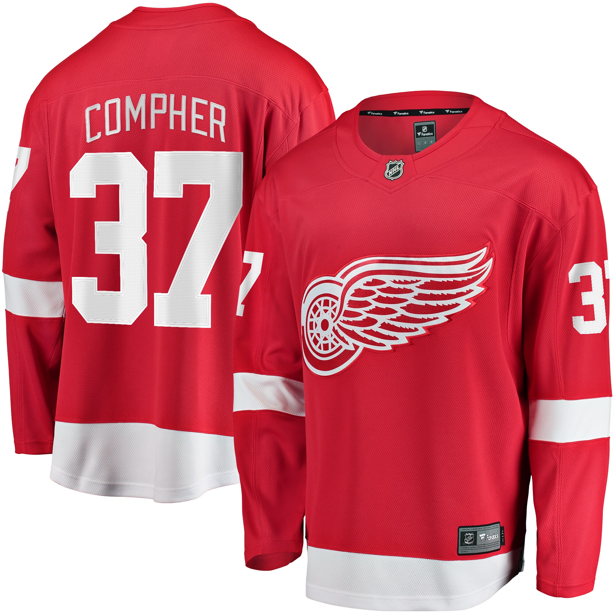 J.T. Compher Detroit Red Wings Fanatics Home Breakaway Jersey - Red