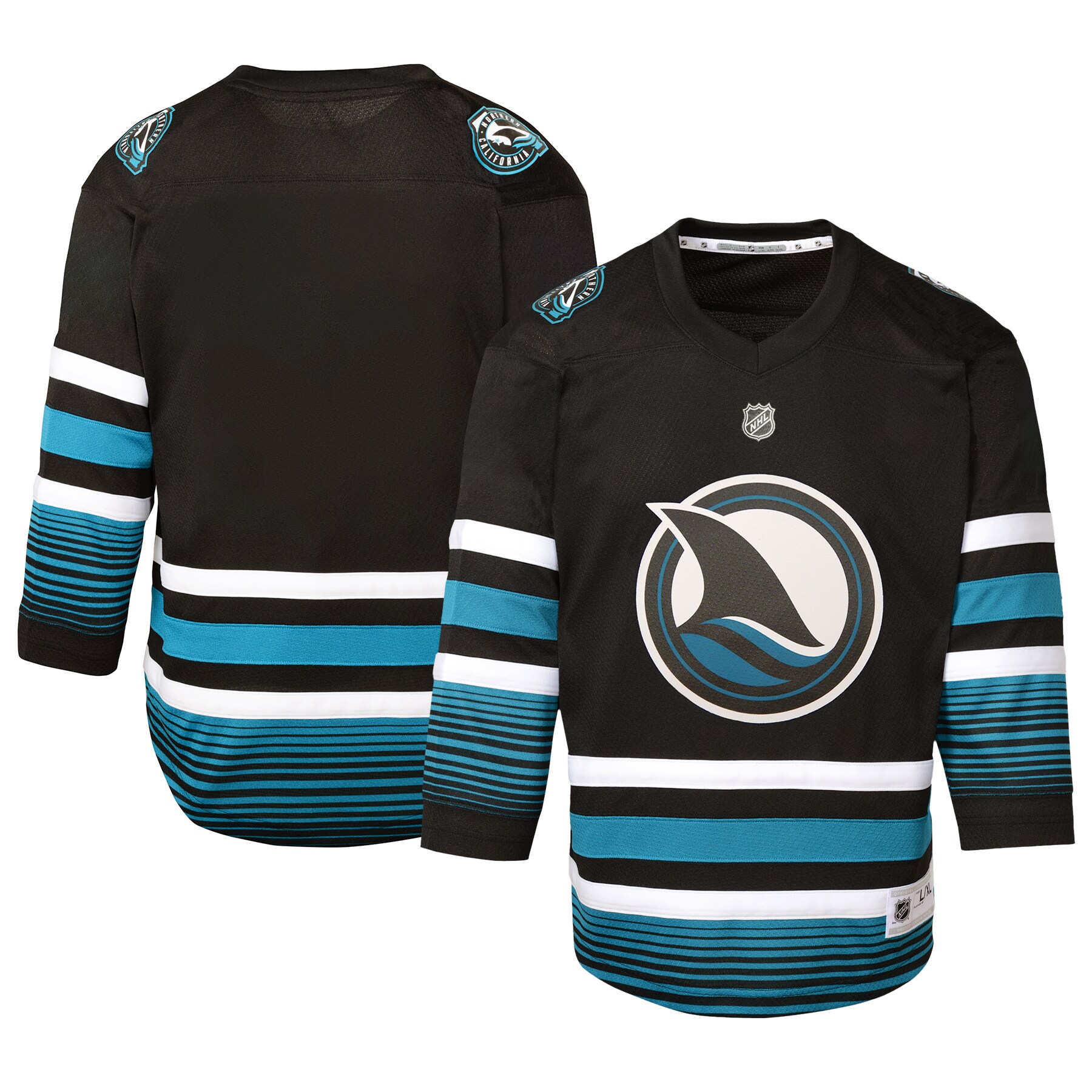 San Jose Sharks Youth Alternate Replica Jersey - Black