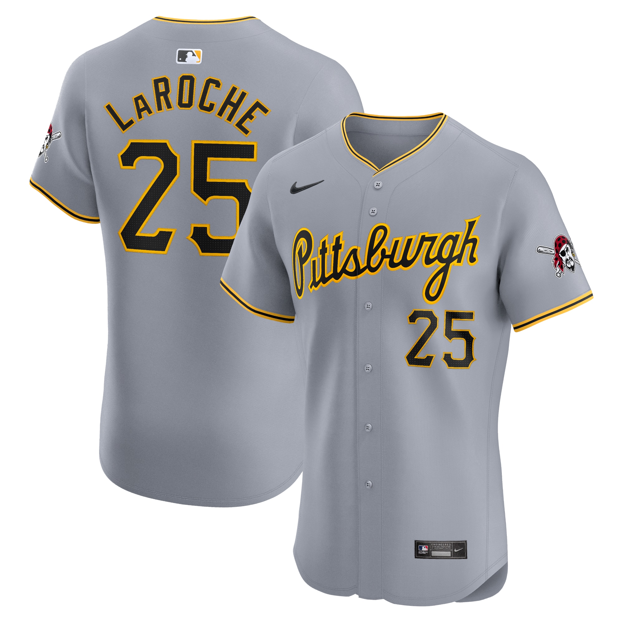 Adam LaRoche Pittsburgh Pirates  Road Elite Player Jersey - Gray