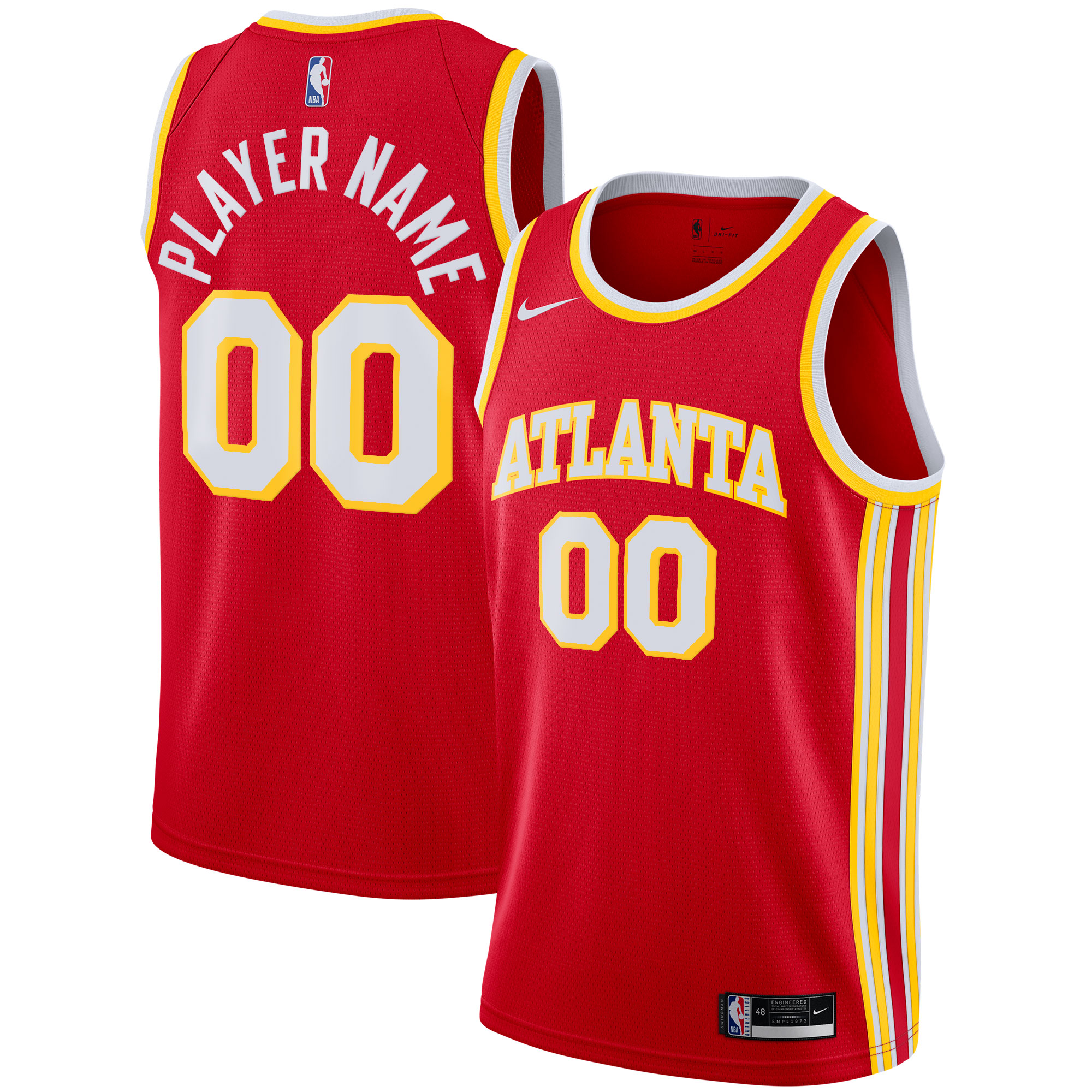 Atlanta Hawks  2020\/21 Swingman Custom Jersey - Icon Edition - Red