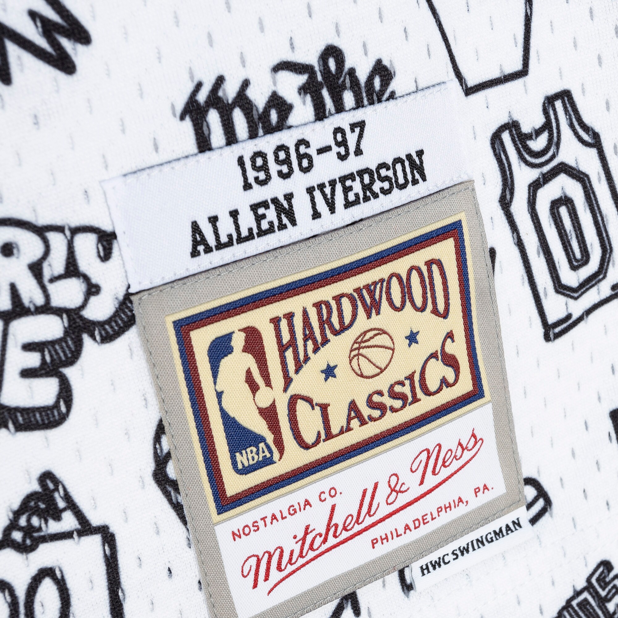 Allen Iverson Philadelphia 76ers Mitchell & Ness 1996\/97 Swingman Jersey - White