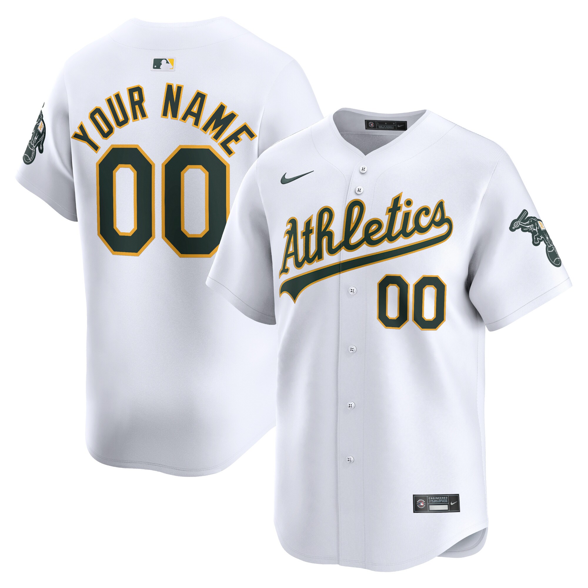 Oakland Athletics  Youth Home Limited Custom Jersey - White
