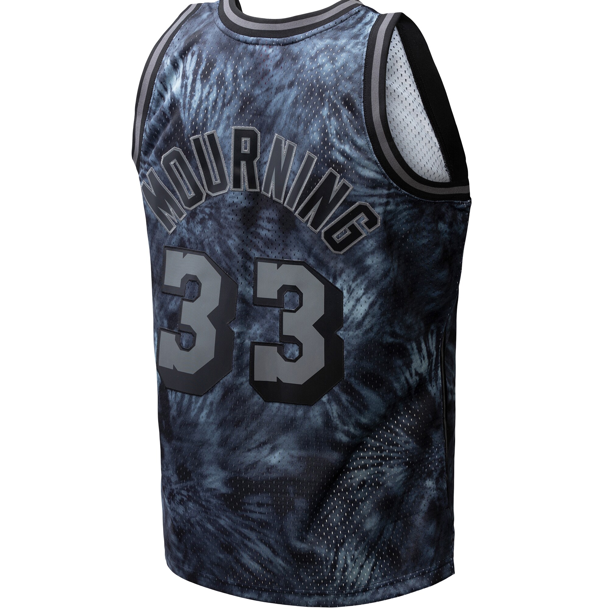 Alonzo Mourning Miami Heat Mitchell & Ness Hardwood Classics 1996\/97 Tie-Dye Swingman Jersey - Black